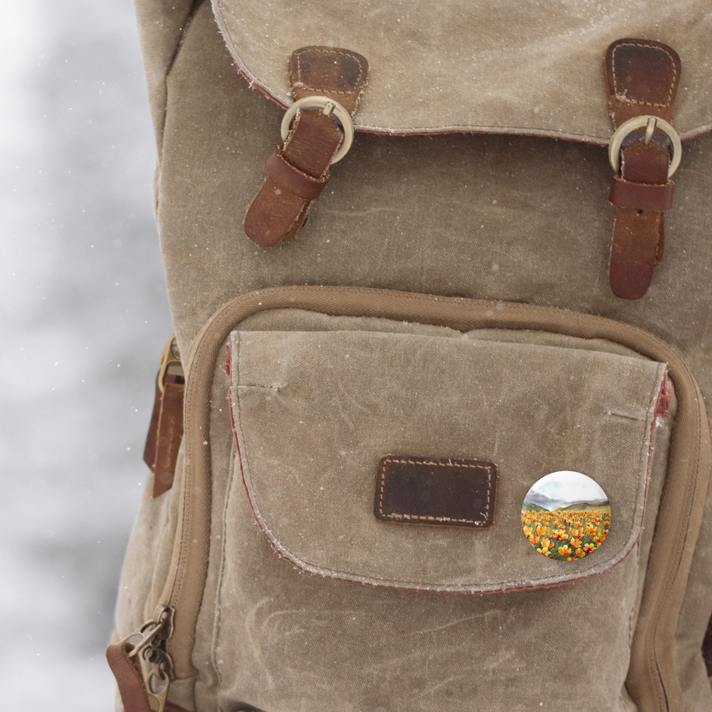 Wildflower Field 6 Pin Pin Back Button, Magnet, Keychain