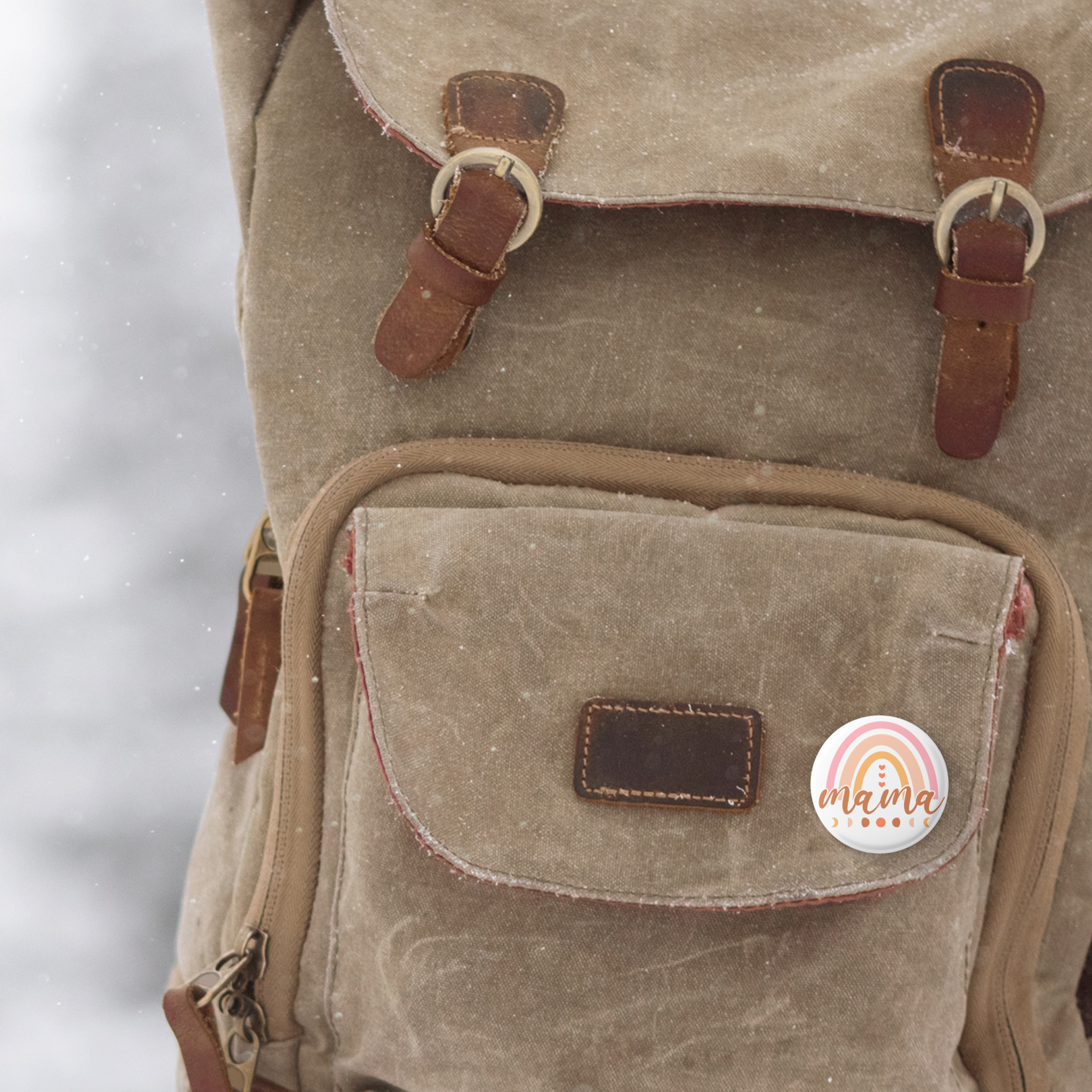 Mama Rainbow Pin Back Button, Magnet, Keychain