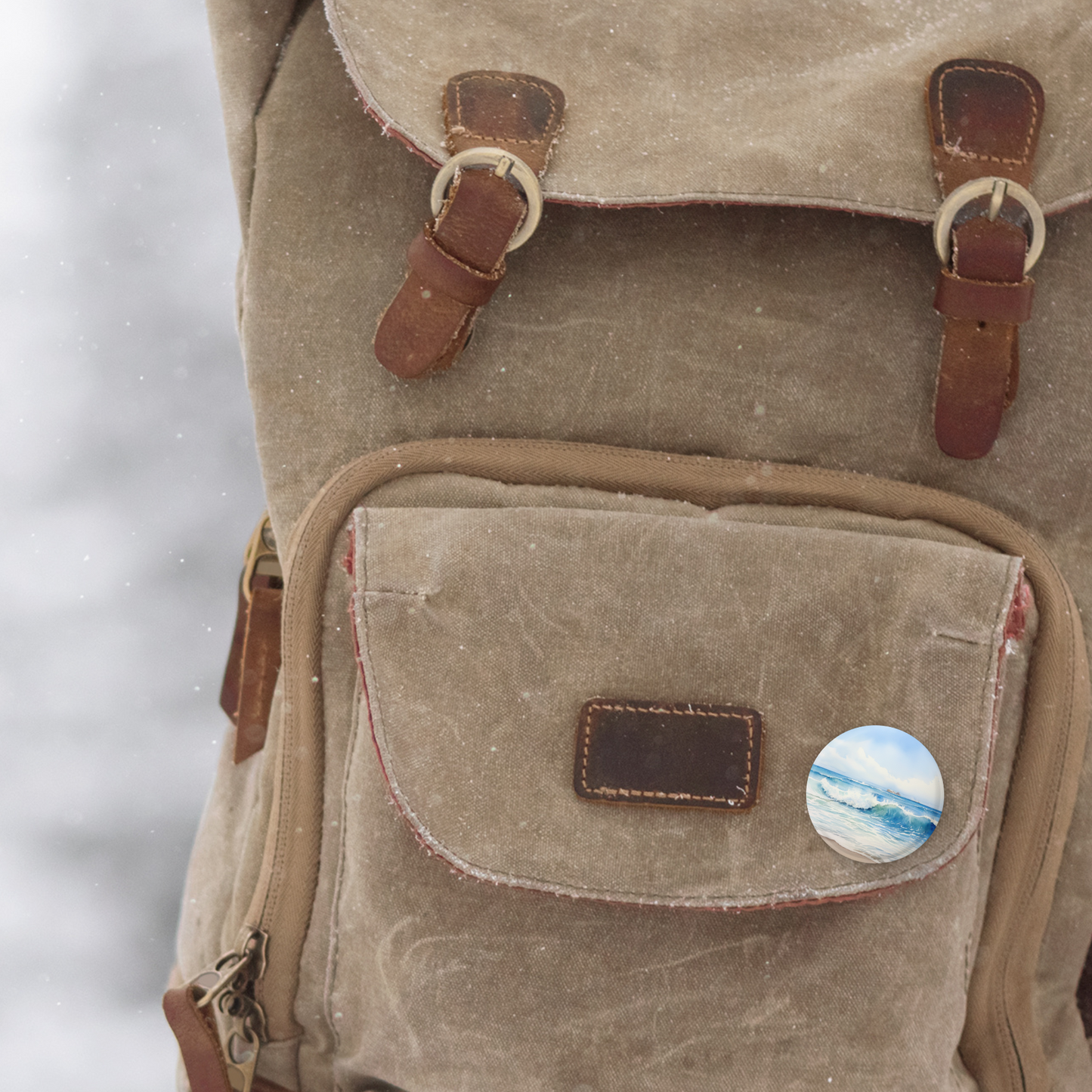 Beach 1 Pin Back Button, Magnet, Keychain