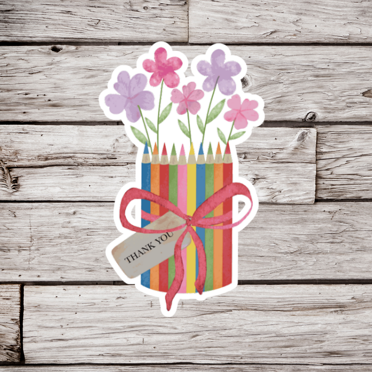 Thank You Colored Pencils Sticker
