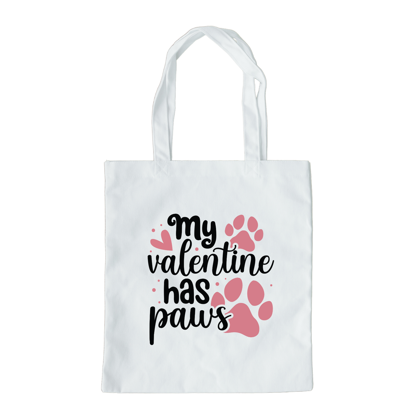 My Valentine Has Paws Tote Bag, Reusable Tote Bag, Valentines Day Tote Bag