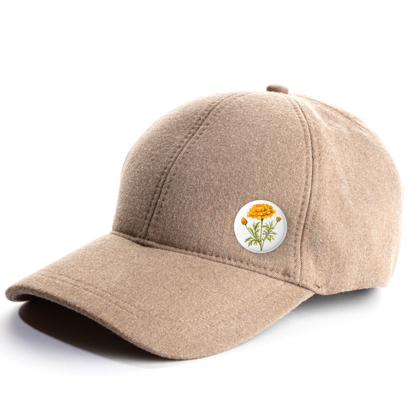 Marigold 3 Pin Pin Back Button, Magnet, Keychain