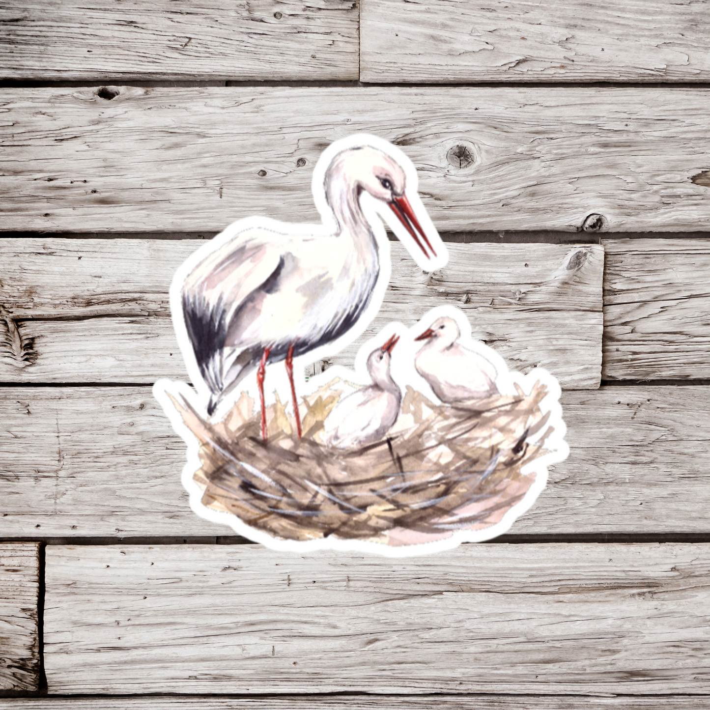 Heron in Nest Sticker