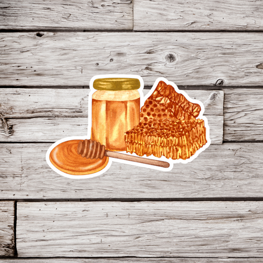 Honey and Honeycomb Sticker or Magnet