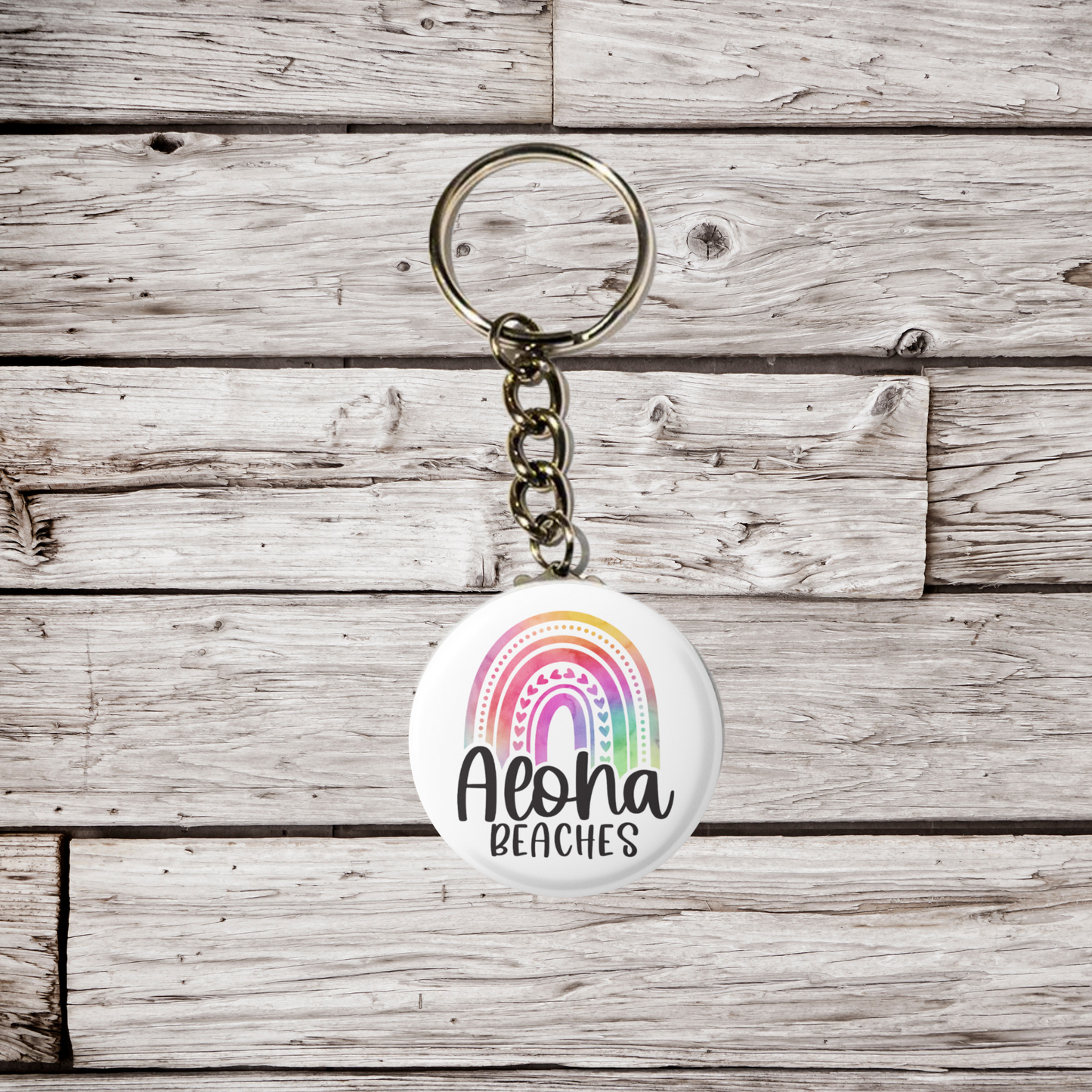 Aloha Beaches Pin Back Button, Magnet, Keychain