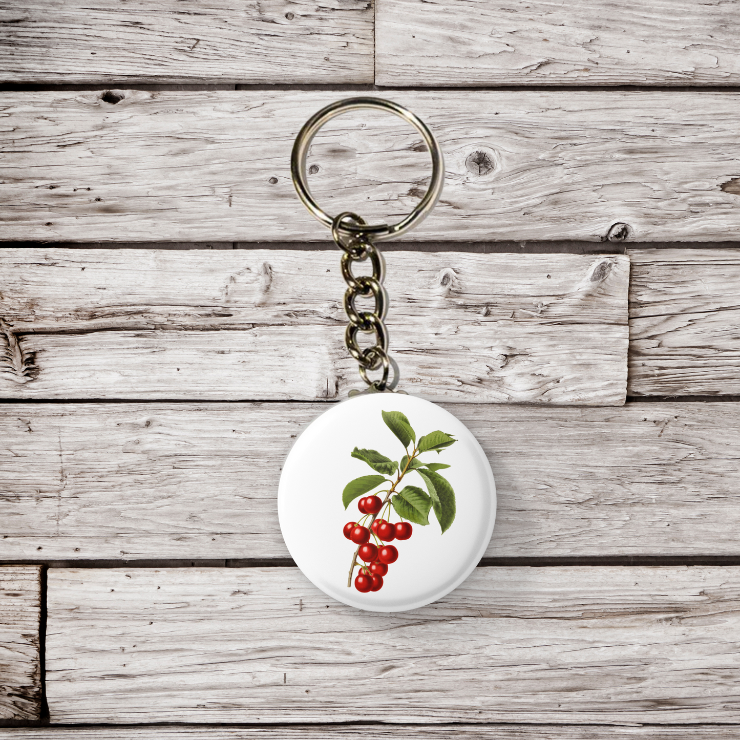 Cherry Pin Back Button, Magnet, Keychain