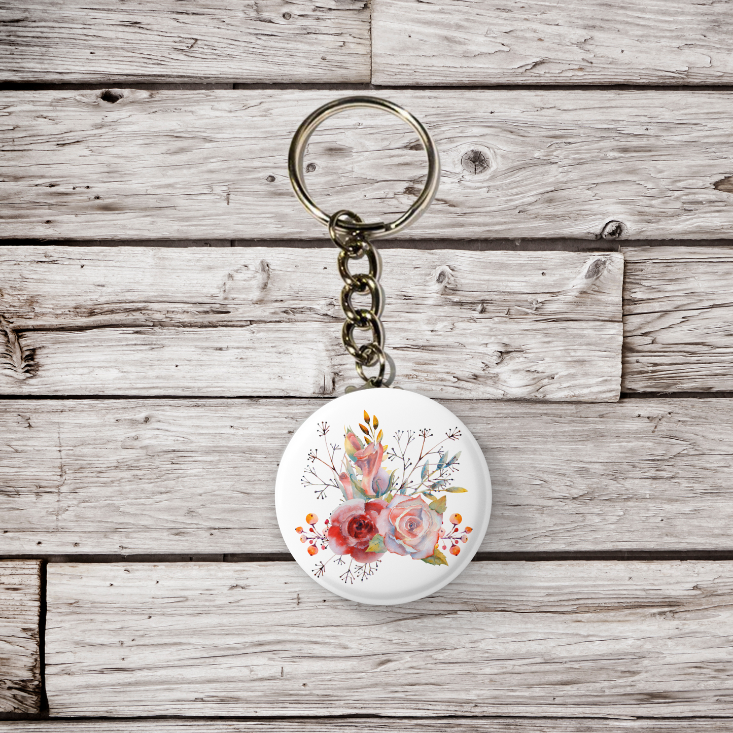 Flower Pin Back Button, Magnet, Keychain