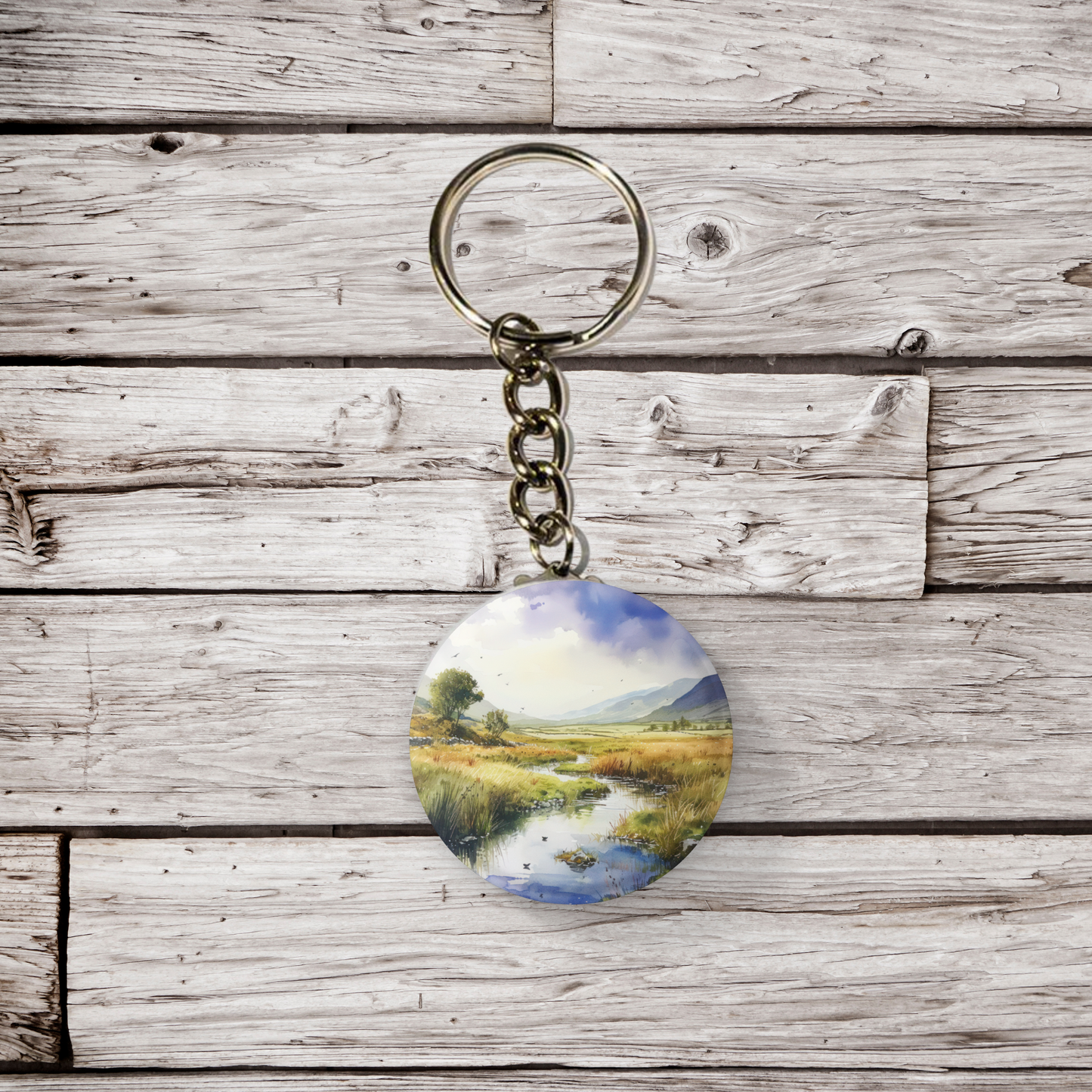 Irish Landscape 3 Pin Pin Back Button, Magnet, Keychain