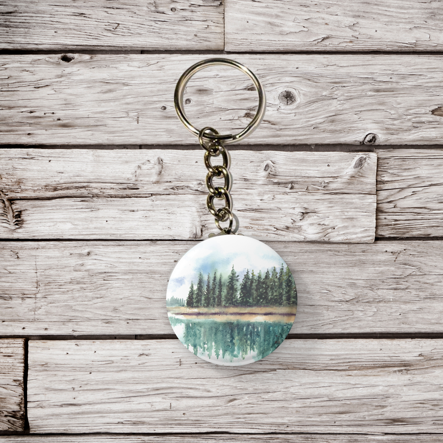 Forest Lake Pin Back Button, Magnet, Keychain