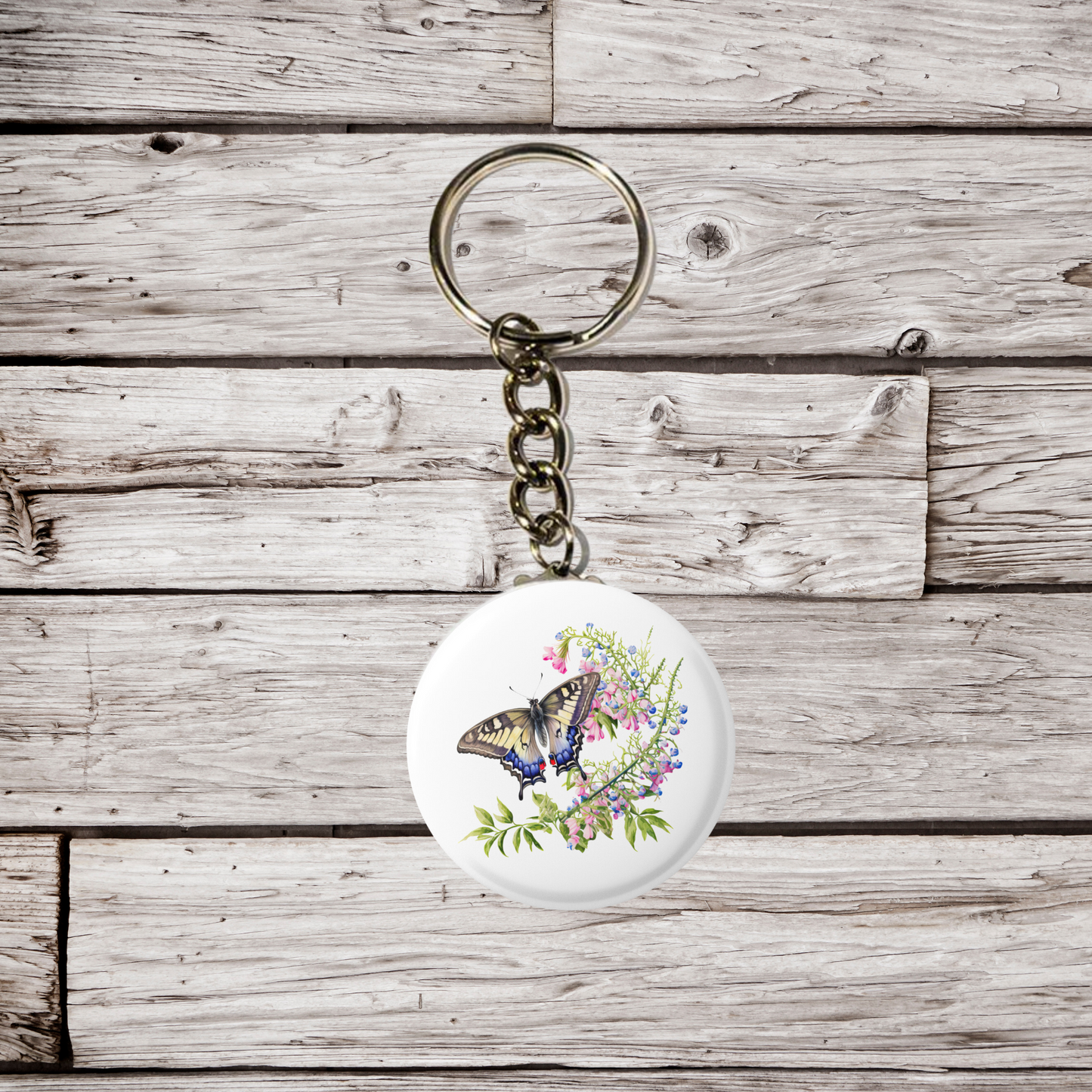 Butterfly Moth Pin Back Button, Magnet, Keychain