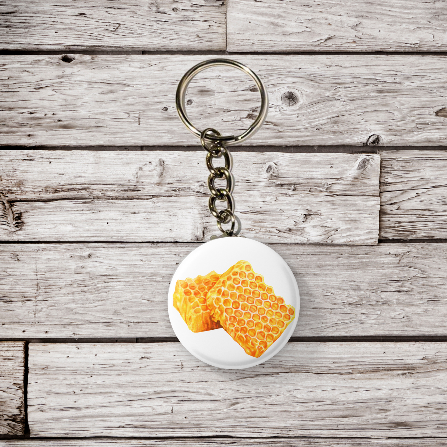 Honey Comb Pin Back Button, Magnet, Keychain