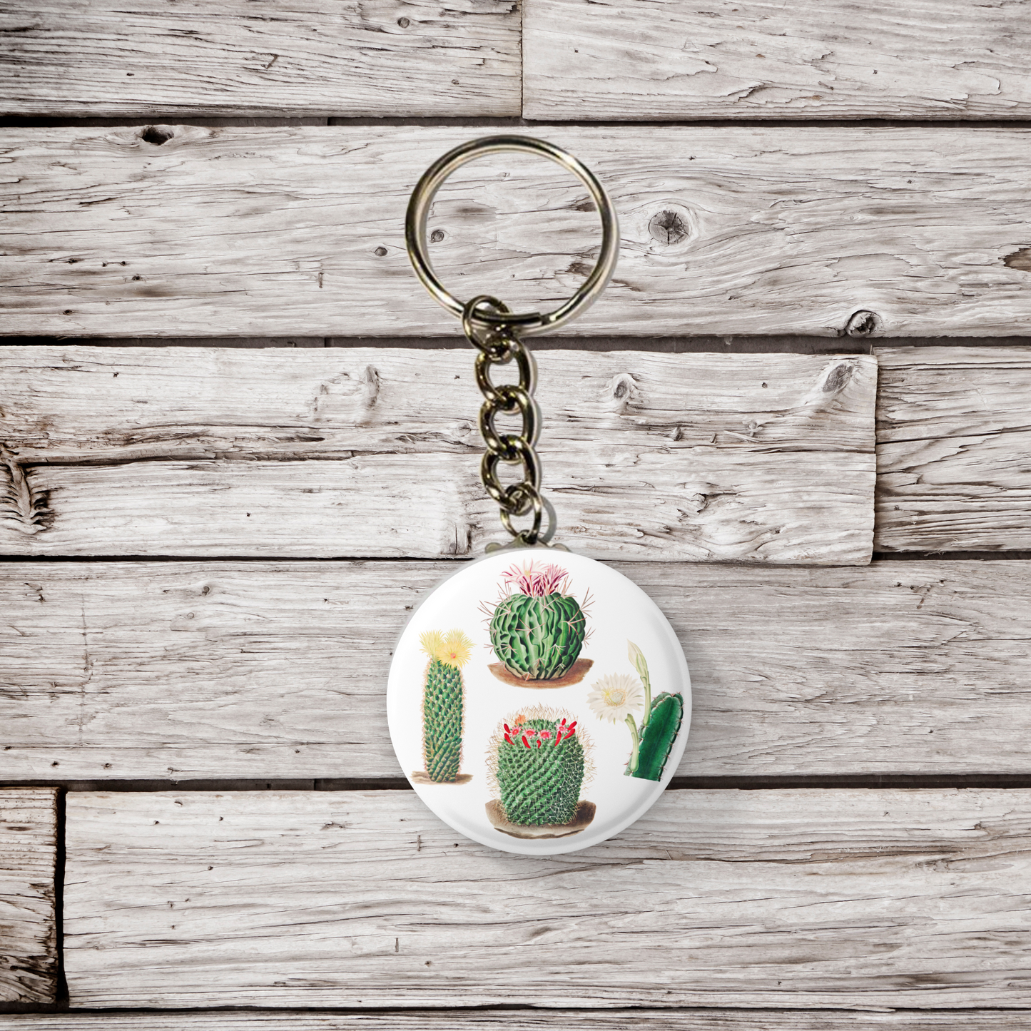 Cactus Pin Back Button, Magnet, Keychain