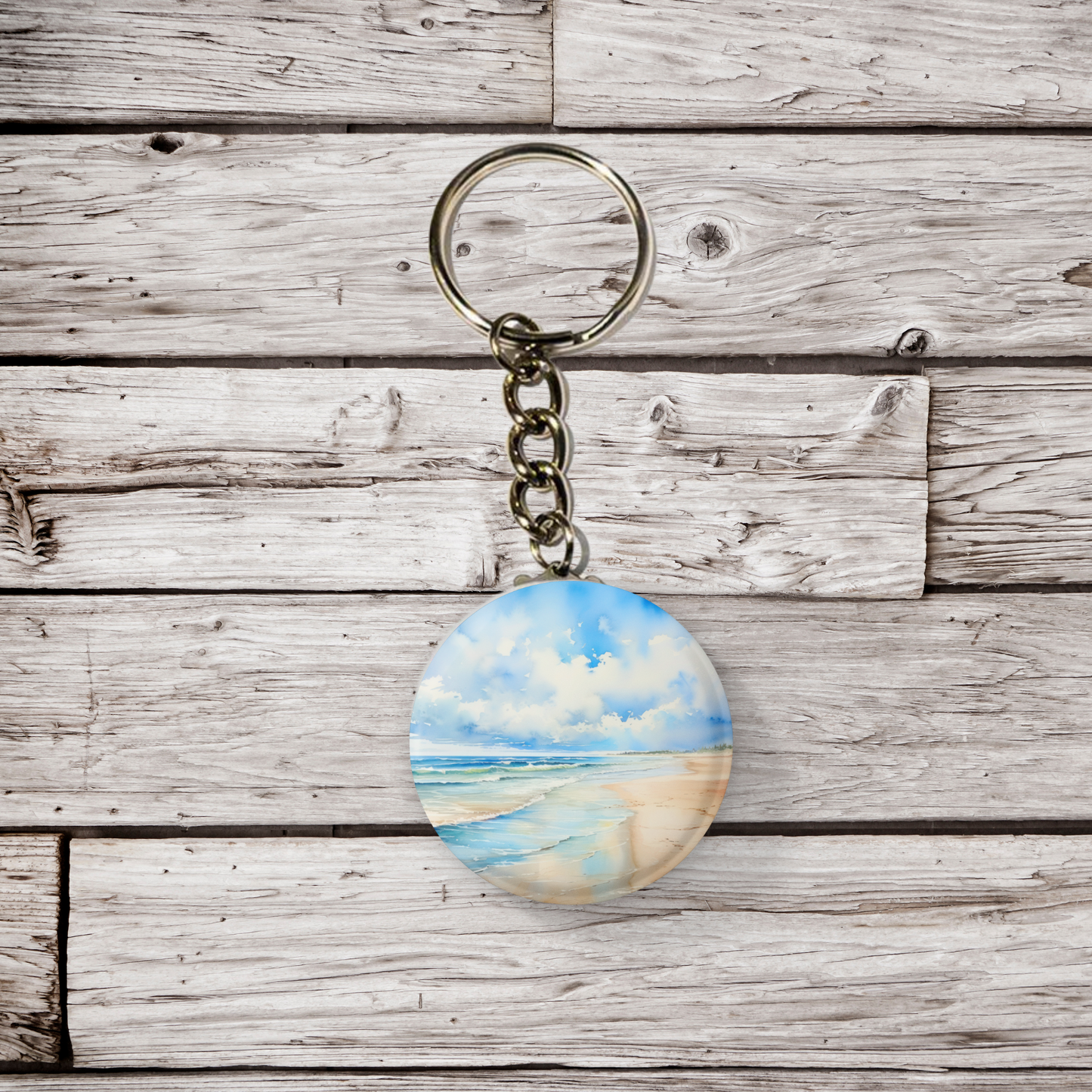 Beach Pin Back Button, Magnet, Keychain