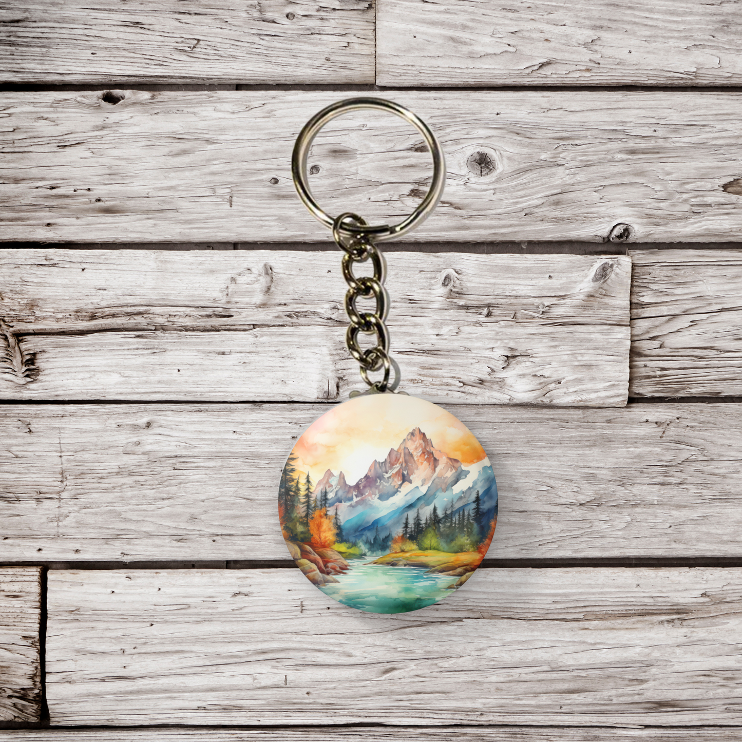 Mountain Forest 2 Pin Back Button, Magnet, Keychain