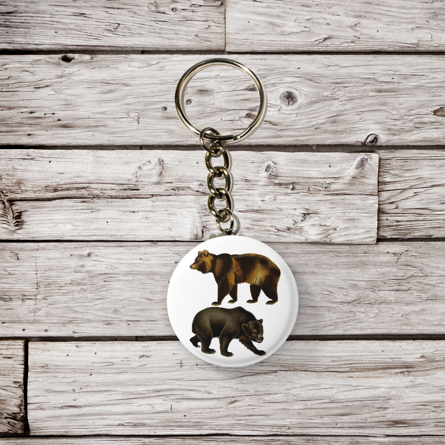 Bear Pin Back Button, Magnet, Keychain