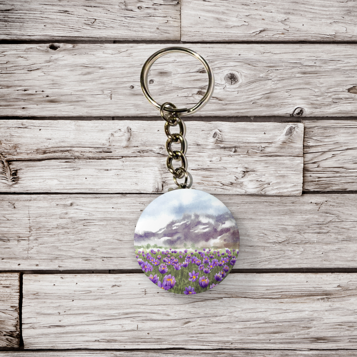 Wildflower Field 4 Pin Pin Back Button, Magnet, Keychain