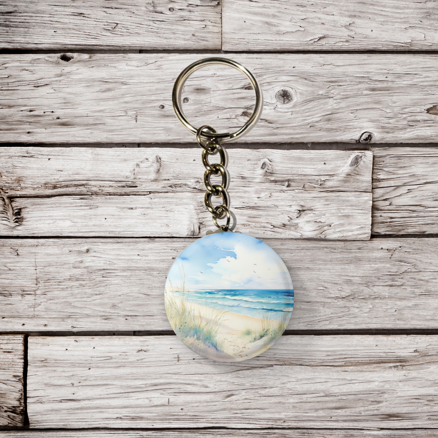 Costal Beach 1 Pin Back Button, Magnet, Keychain