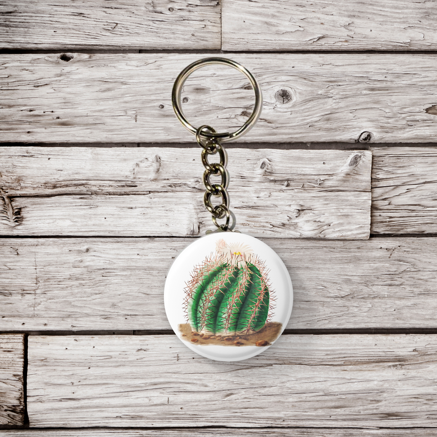 Cactus Pin Back Button, Magnet, Keychain