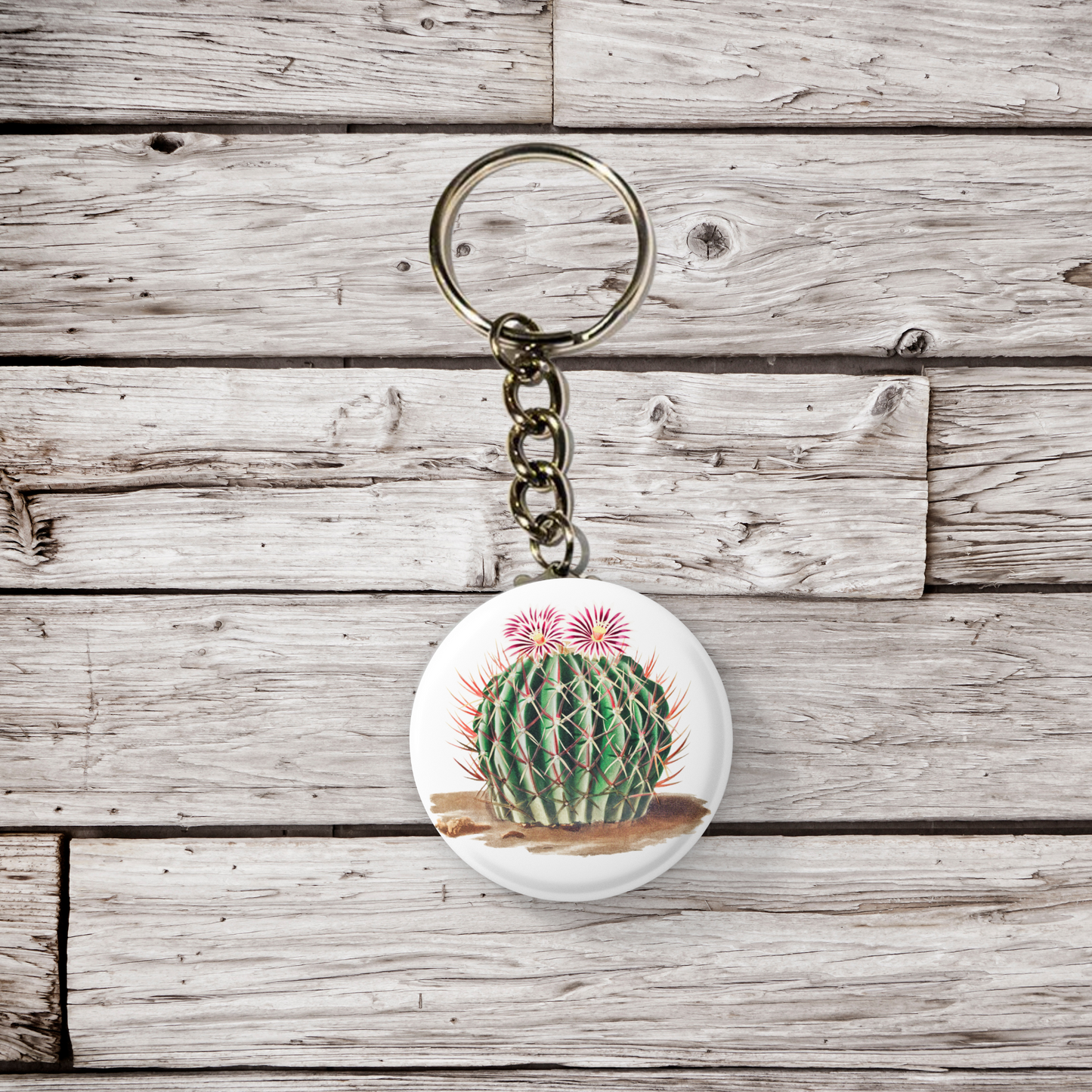 Cactus Pin Back Button, Magnet, Keychain
