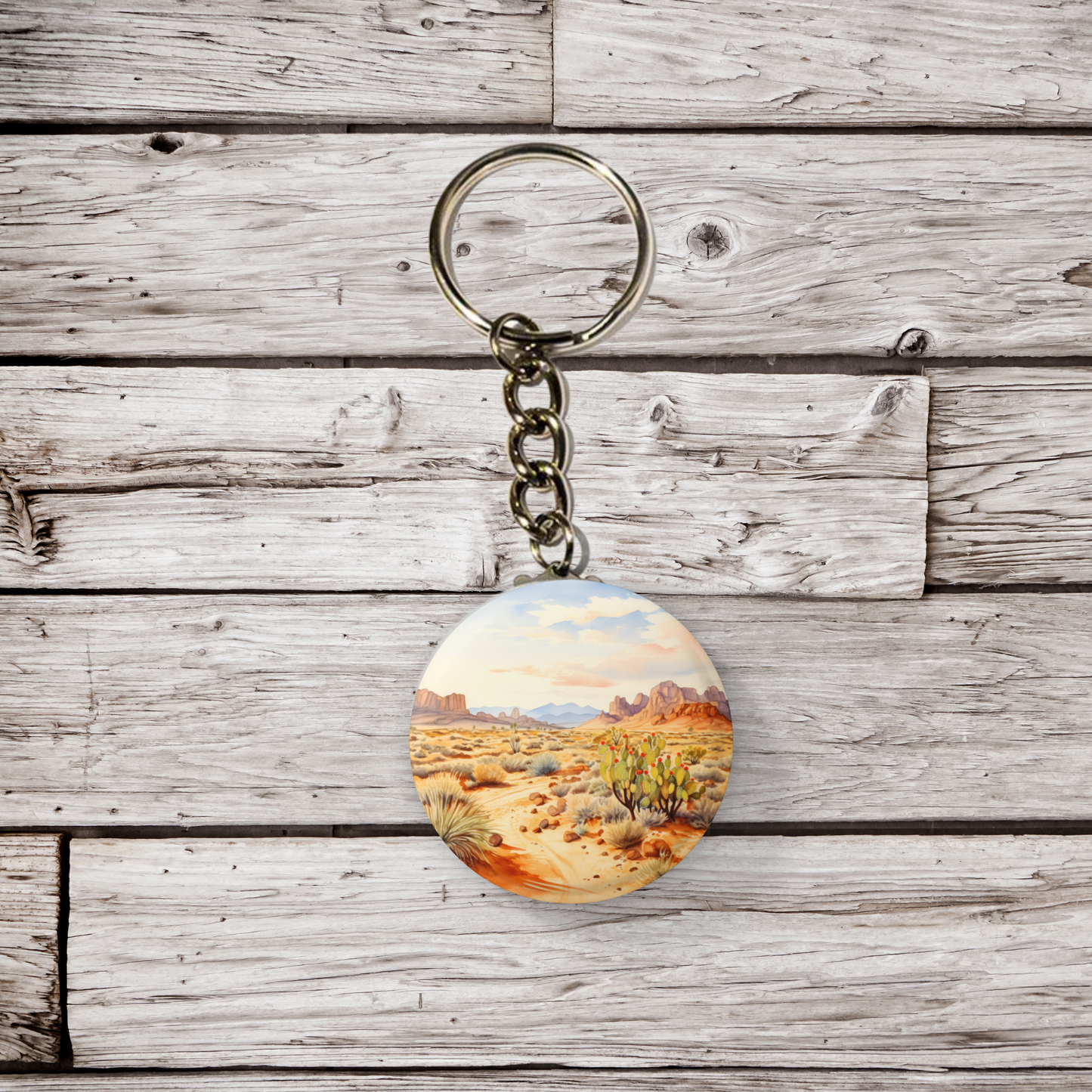 Desert Landscape 5 Pin Back Button, Magnet, Keychain
