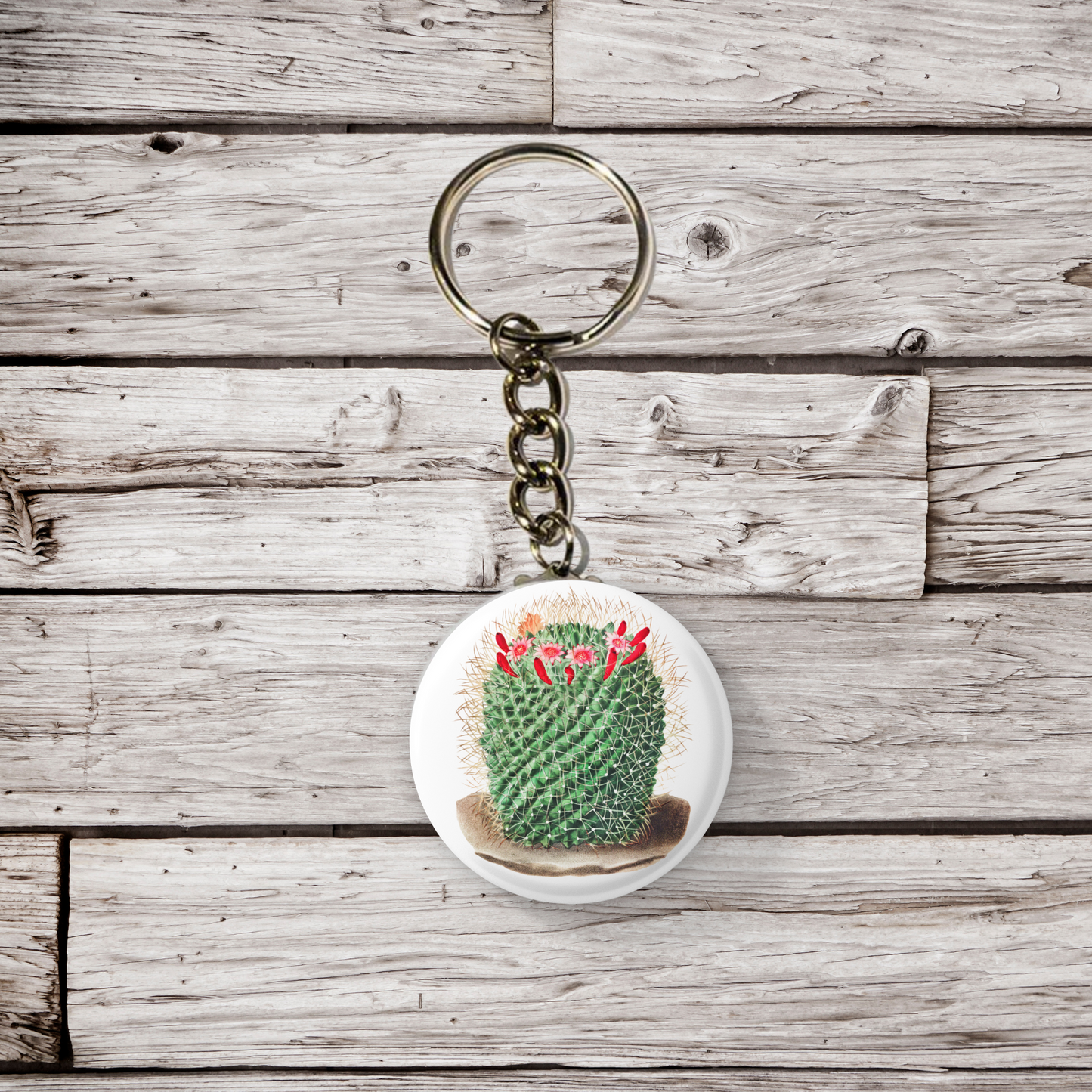 Cactus Pin Back Button, Magnet, Keychain