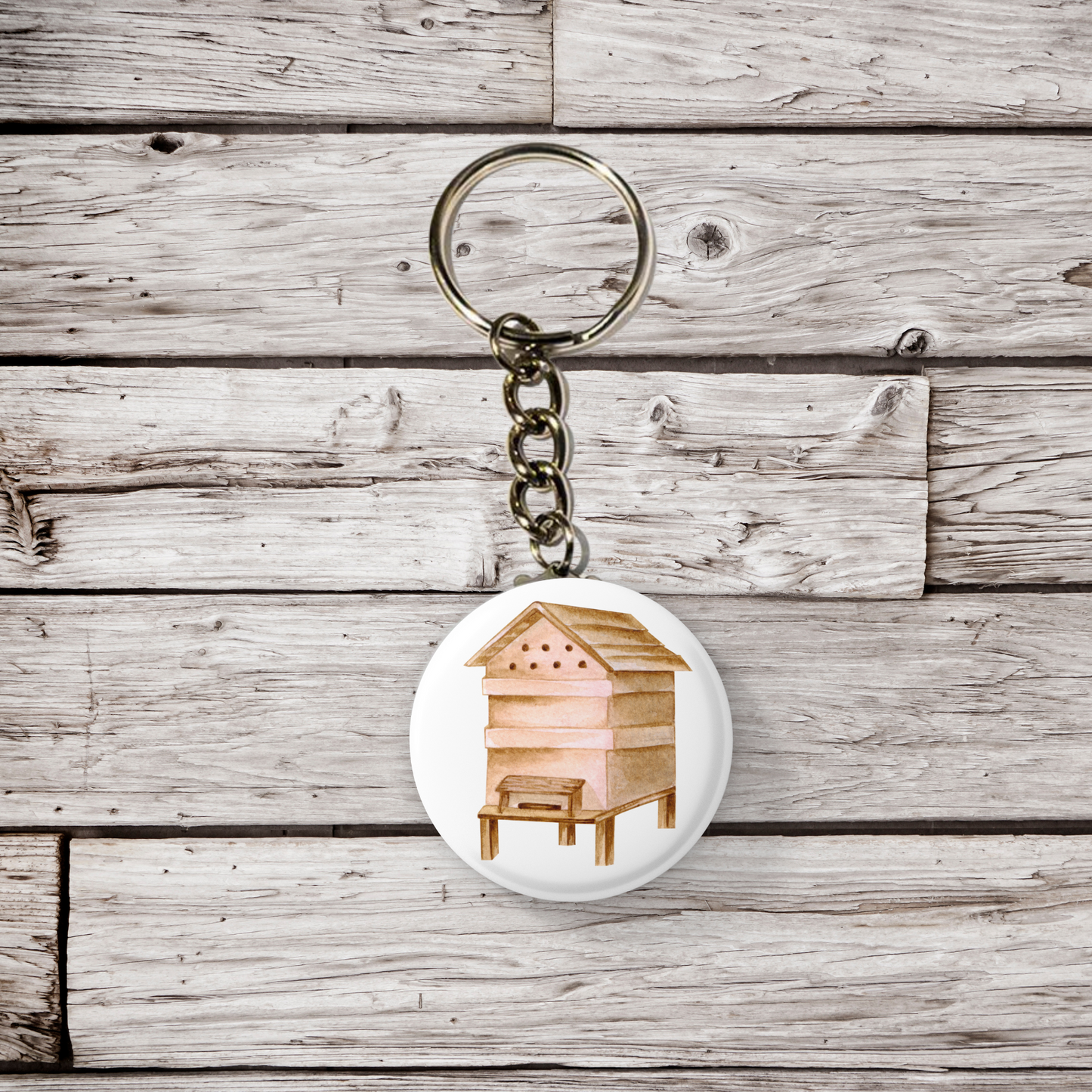 Bee Hive Pin Back Button, Magnet, Keychain