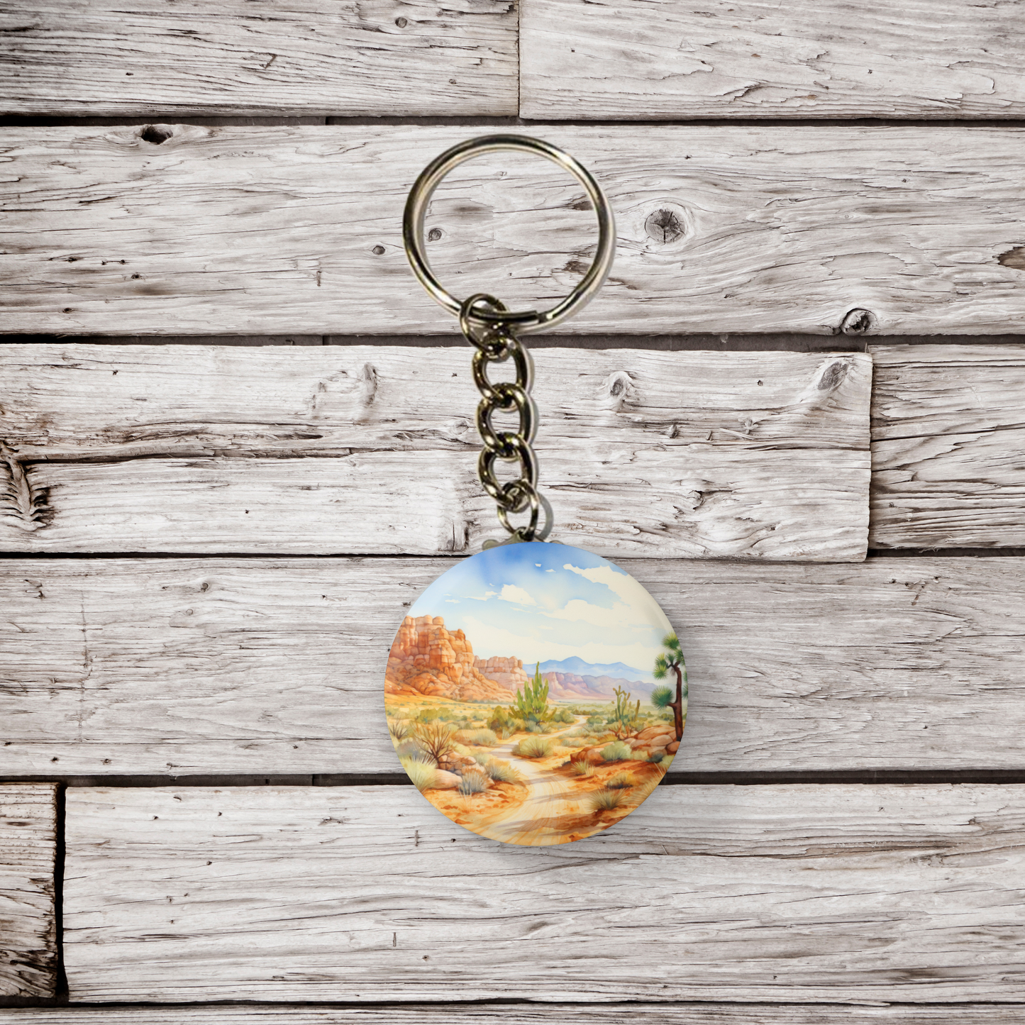 Desert Landscape 1 Pin Back Button, Magnet, Keychain