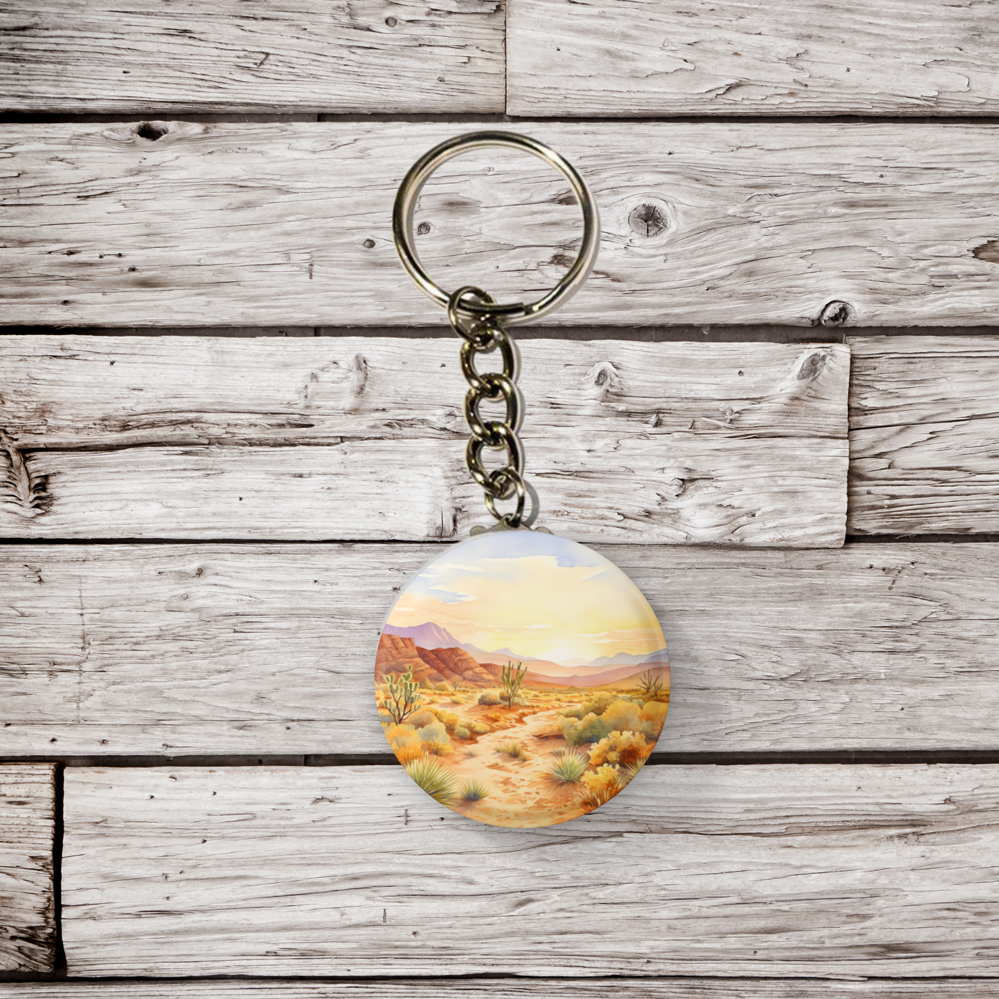 Desert Landscape 4 Pin Back Button, Magnet, Keychain
