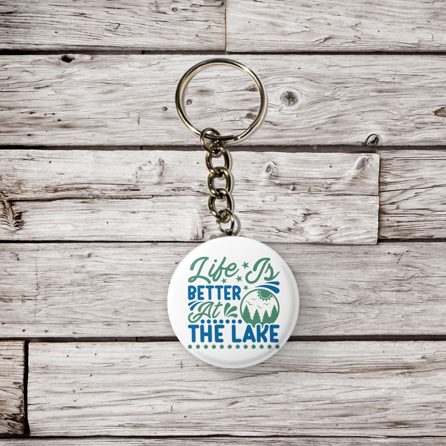 Life Is Better At The Lake Pin Back Button, Magnet, Keychain