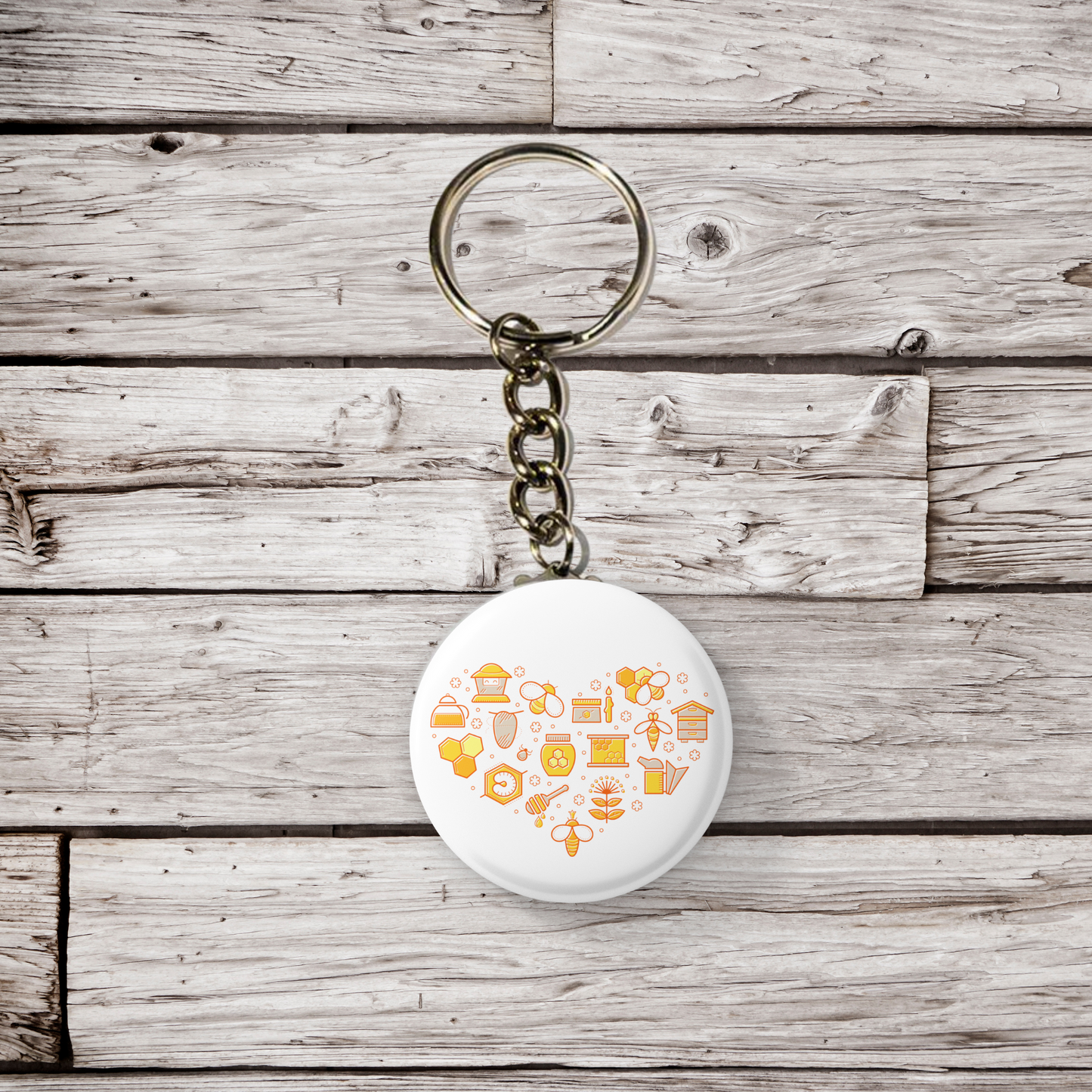 Honey Heart Pin Back Button, Magnet, Keychain