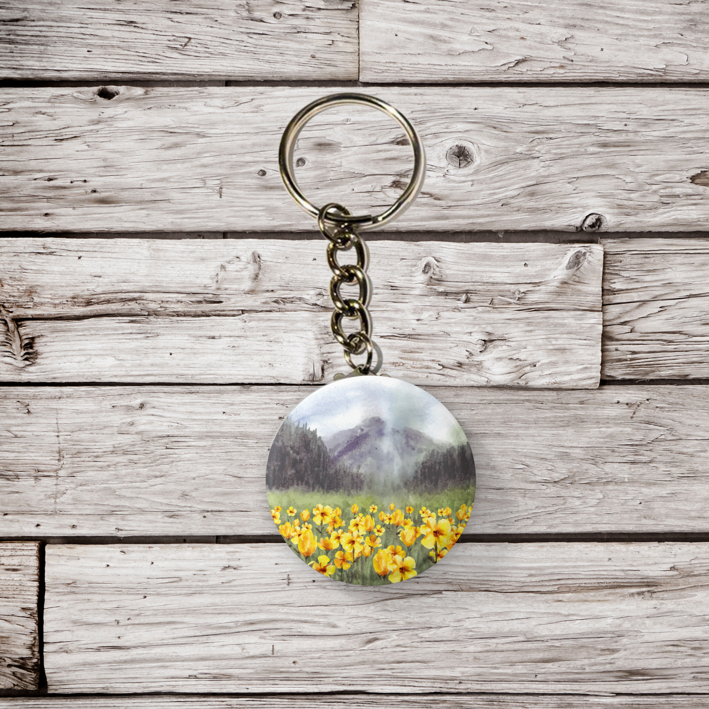 Wildflower Field 2 Pin Pin Back Button, Magnet, Keychain
