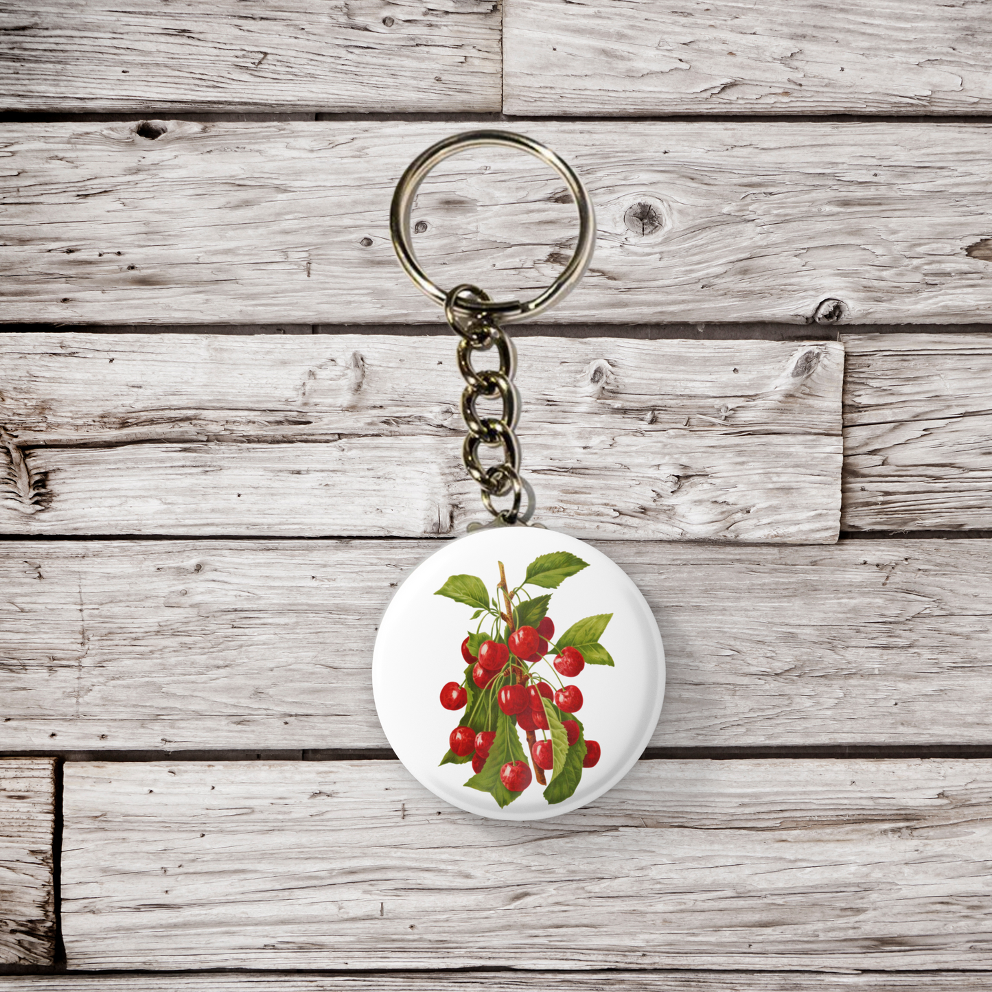 Cherry Pin Back Button, Magnet, Keychain
