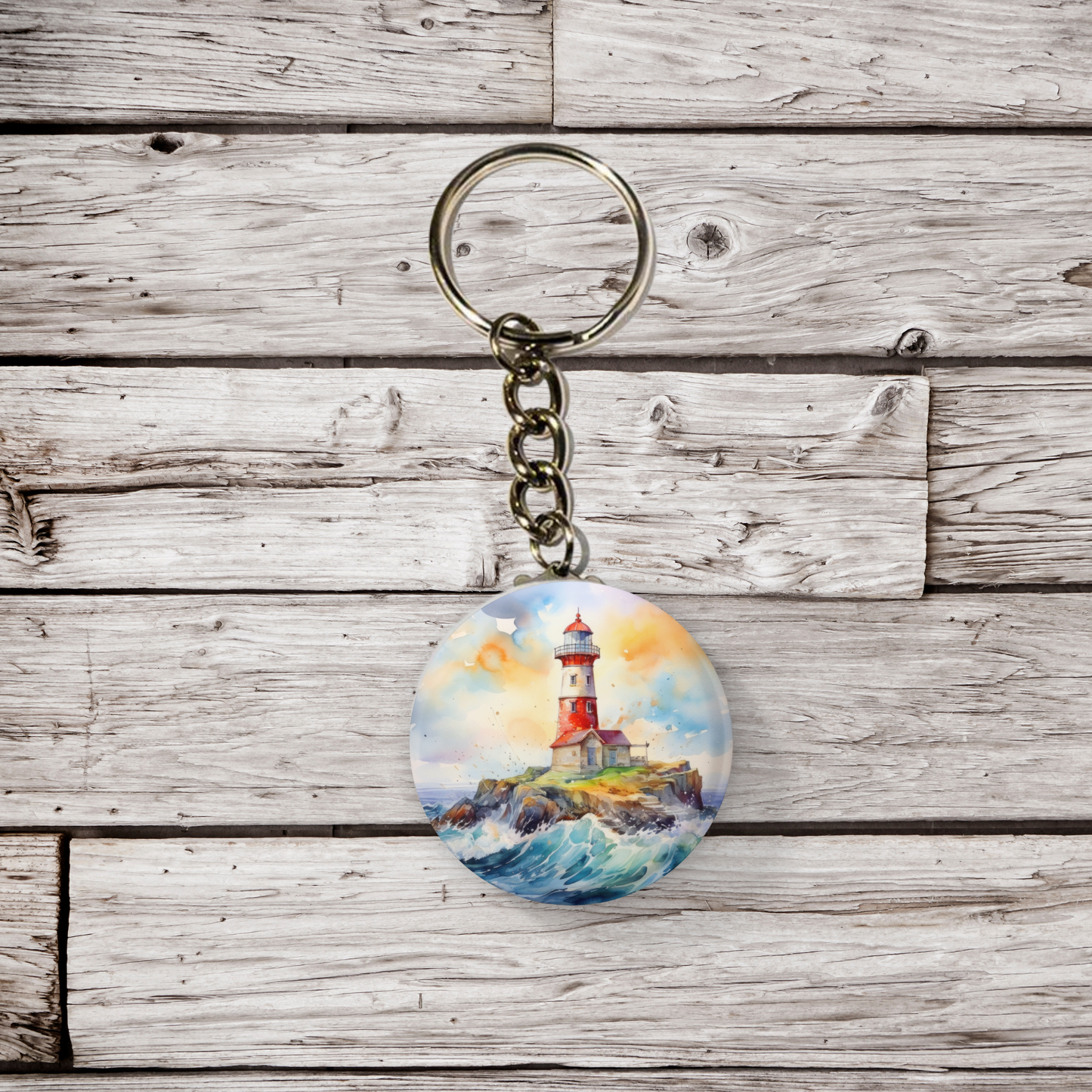 Lighthouse 2 Pin Back Button, Magnet, Keychain
