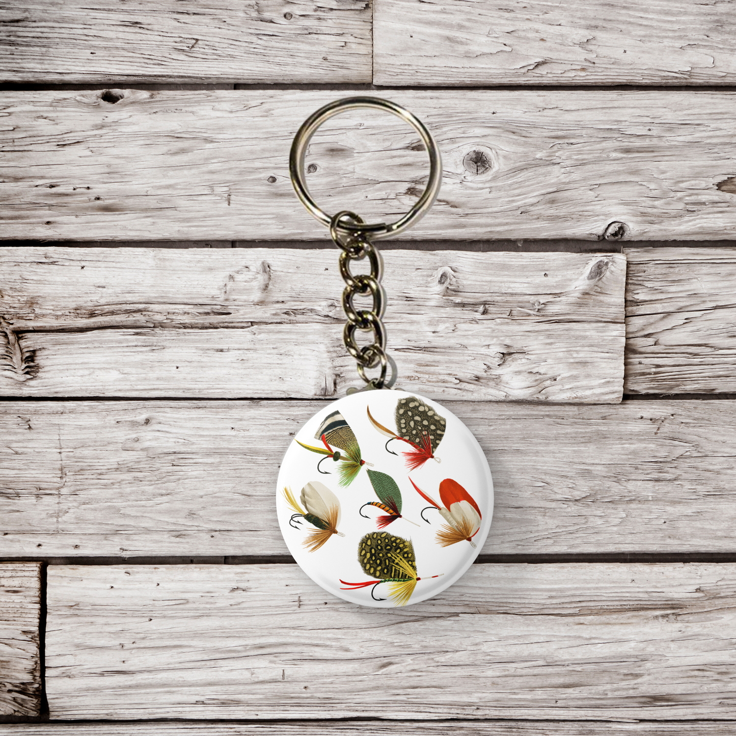 Fly Fishing Hook Pin Back Button, Magnet, Keychain