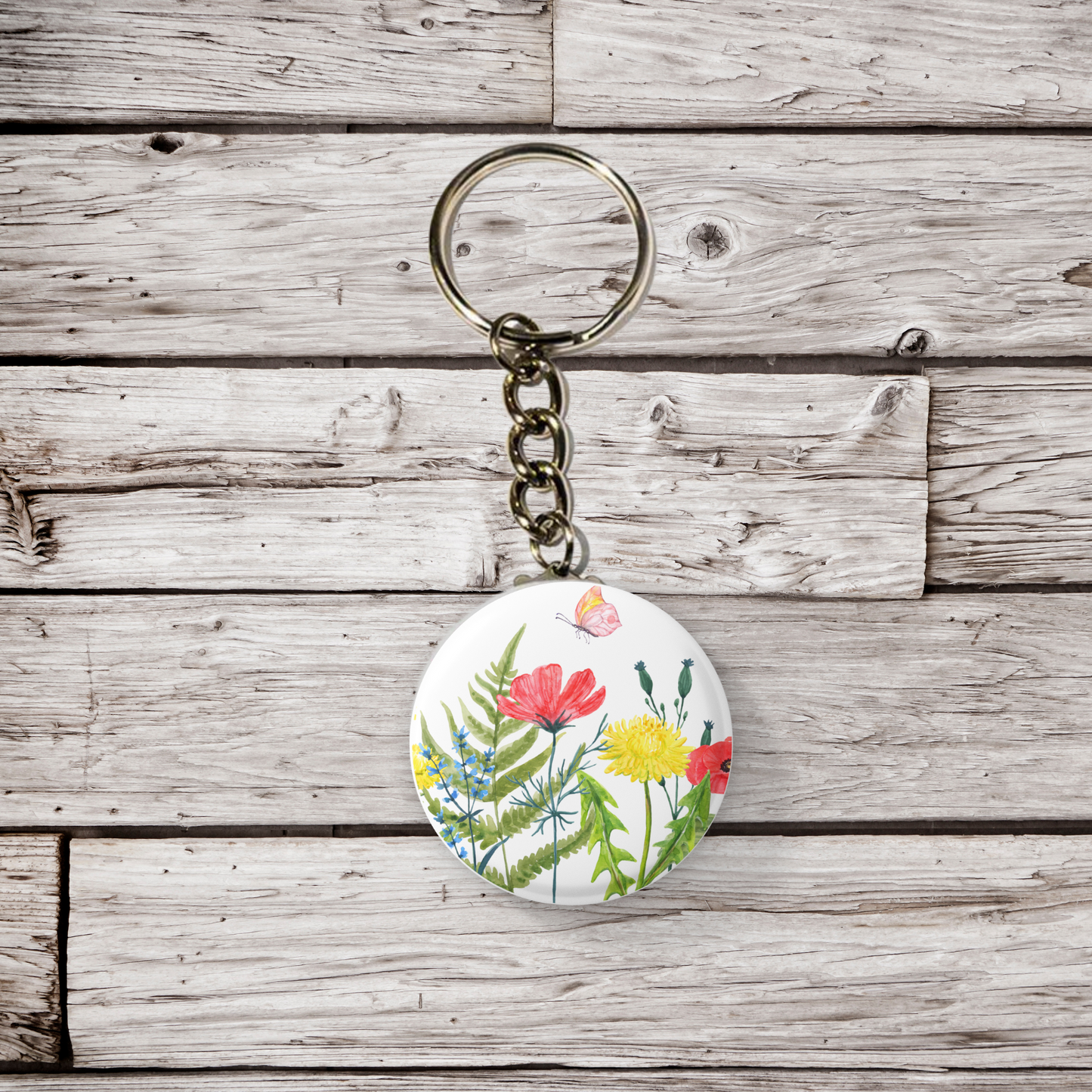 Wildflowers Pin Back Button, Magnet, Keychain