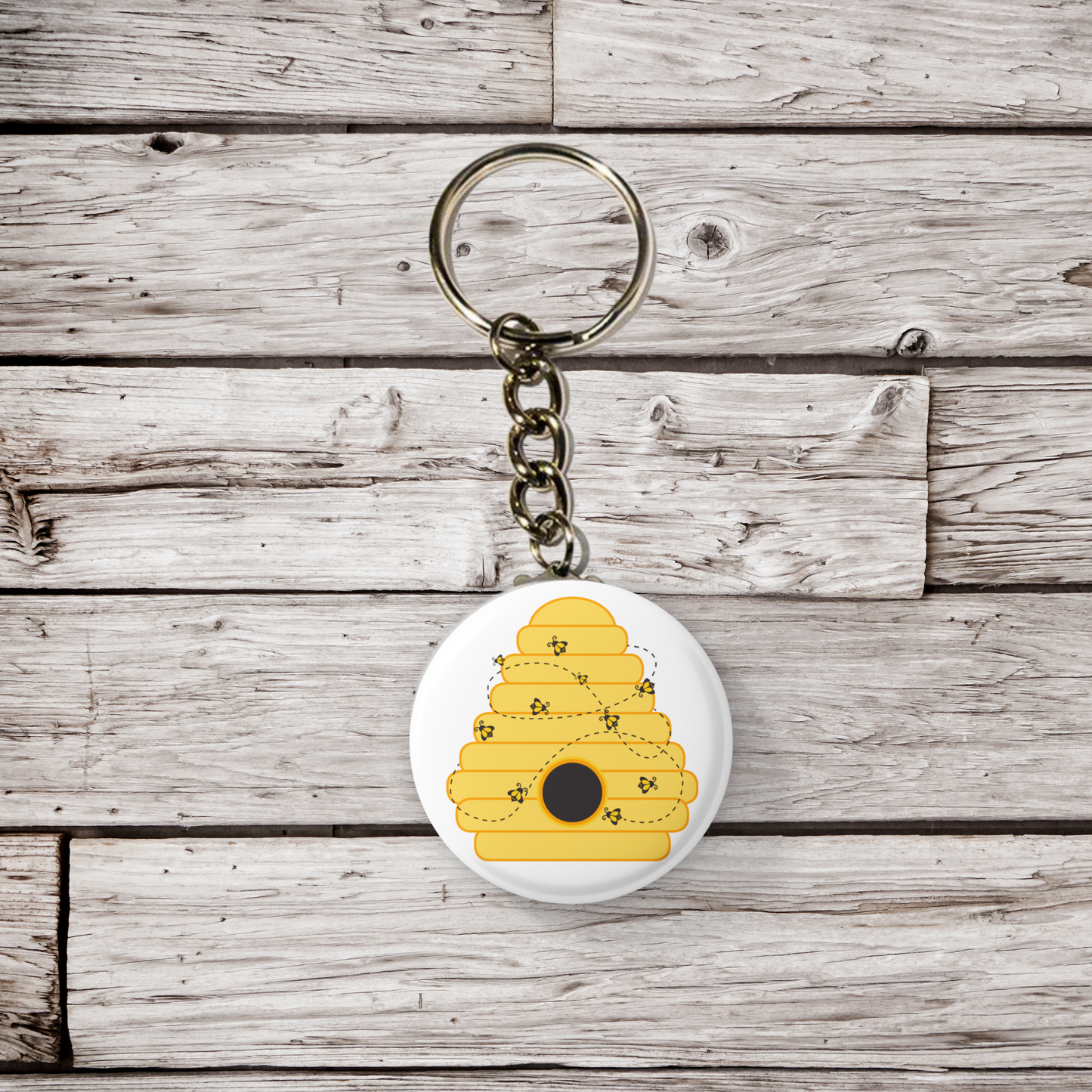 Bee Hive Pin Back Button, Magnet, Keychain