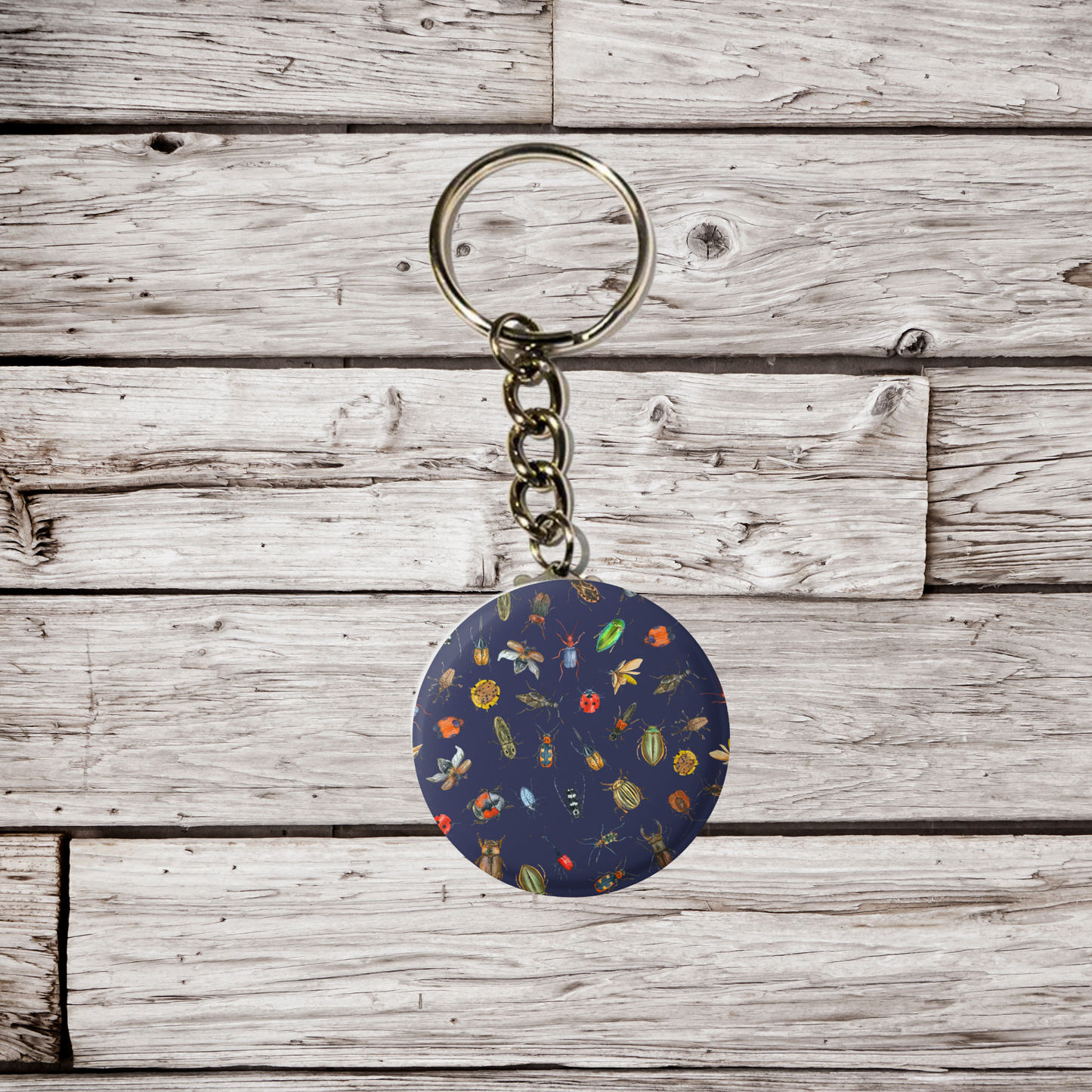 Navy Beetle Pin Pin Back Button, Magnet, Keychain