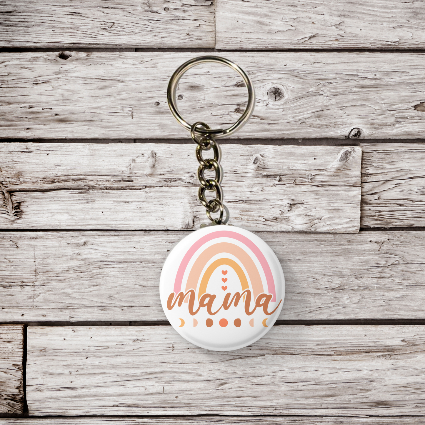 Mama Rainbow Pin Back Button, Magnet, Keychain