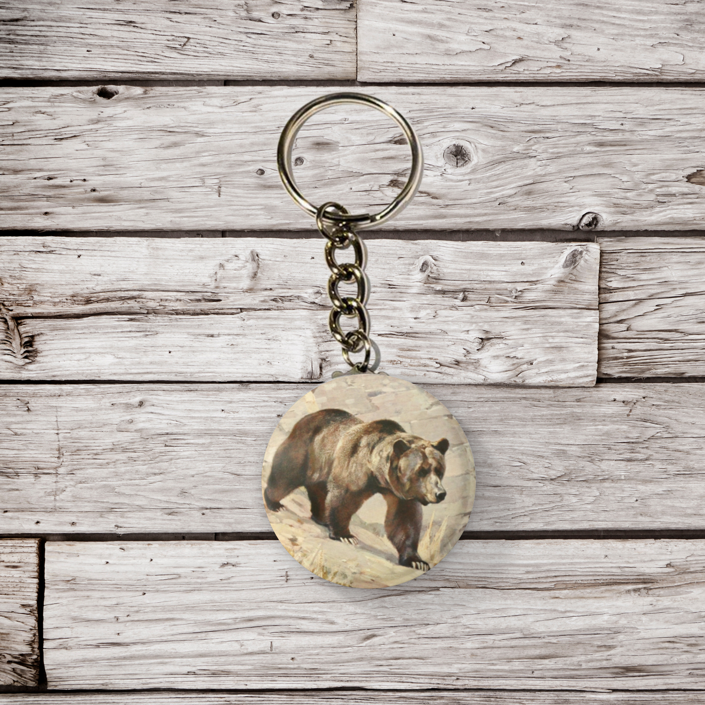 Bear Pin Back Button, Magnet, Keychain
