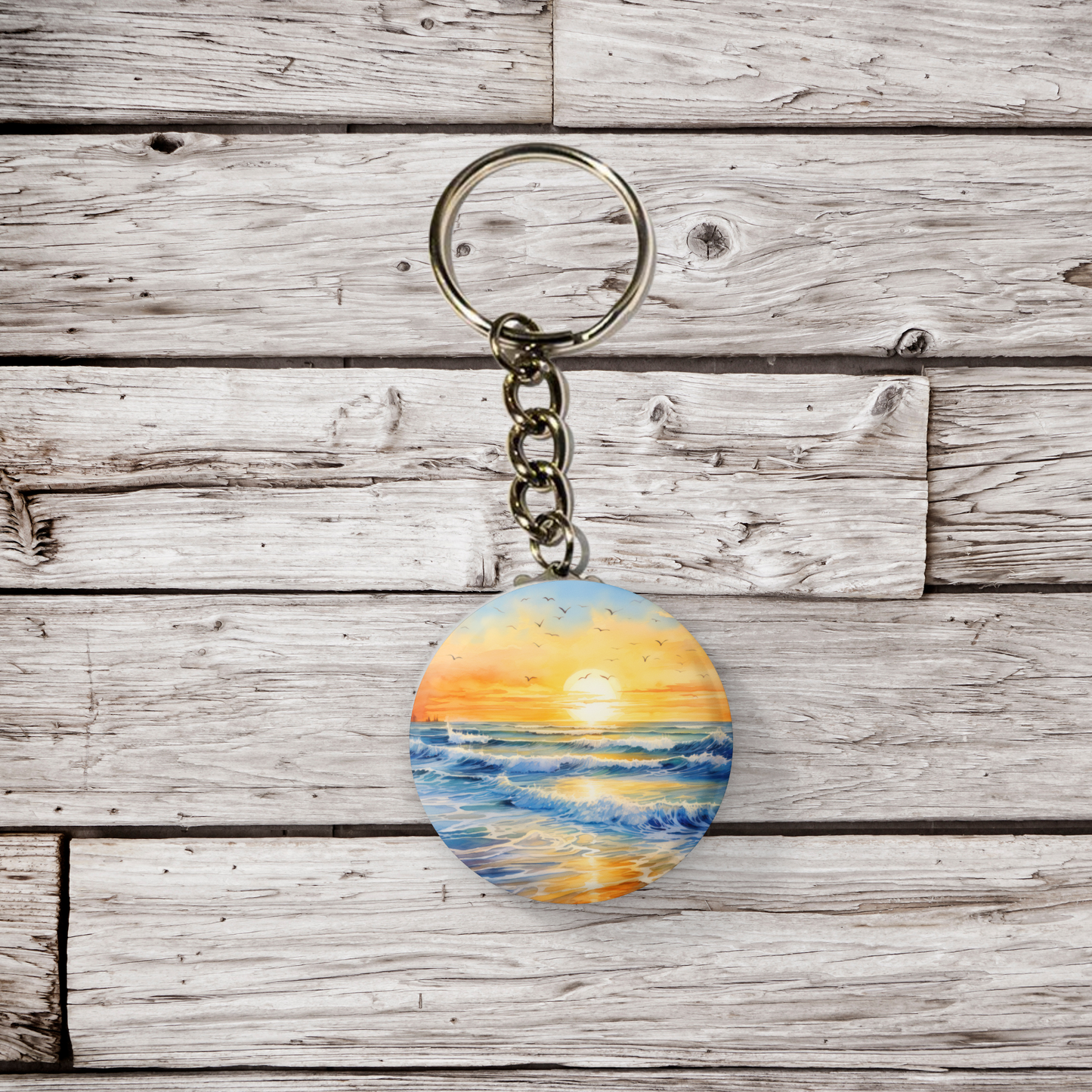 Beach Landscape 1 Pin Back Button, Magnet, Keychain