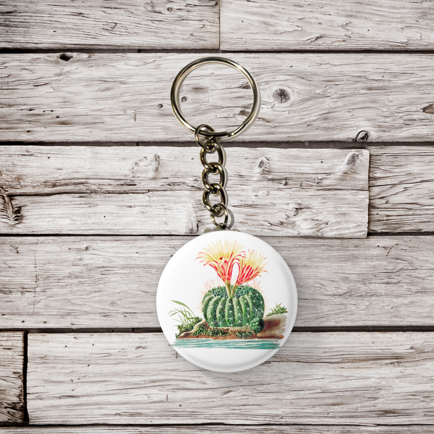 Cactus Pin Back Button, Magnet, Keychain