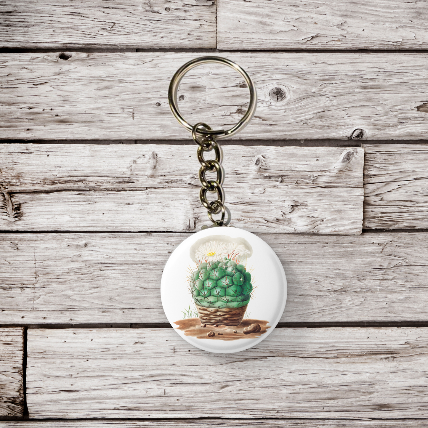 Cactus Pin Back Button, Magnet, Keychain