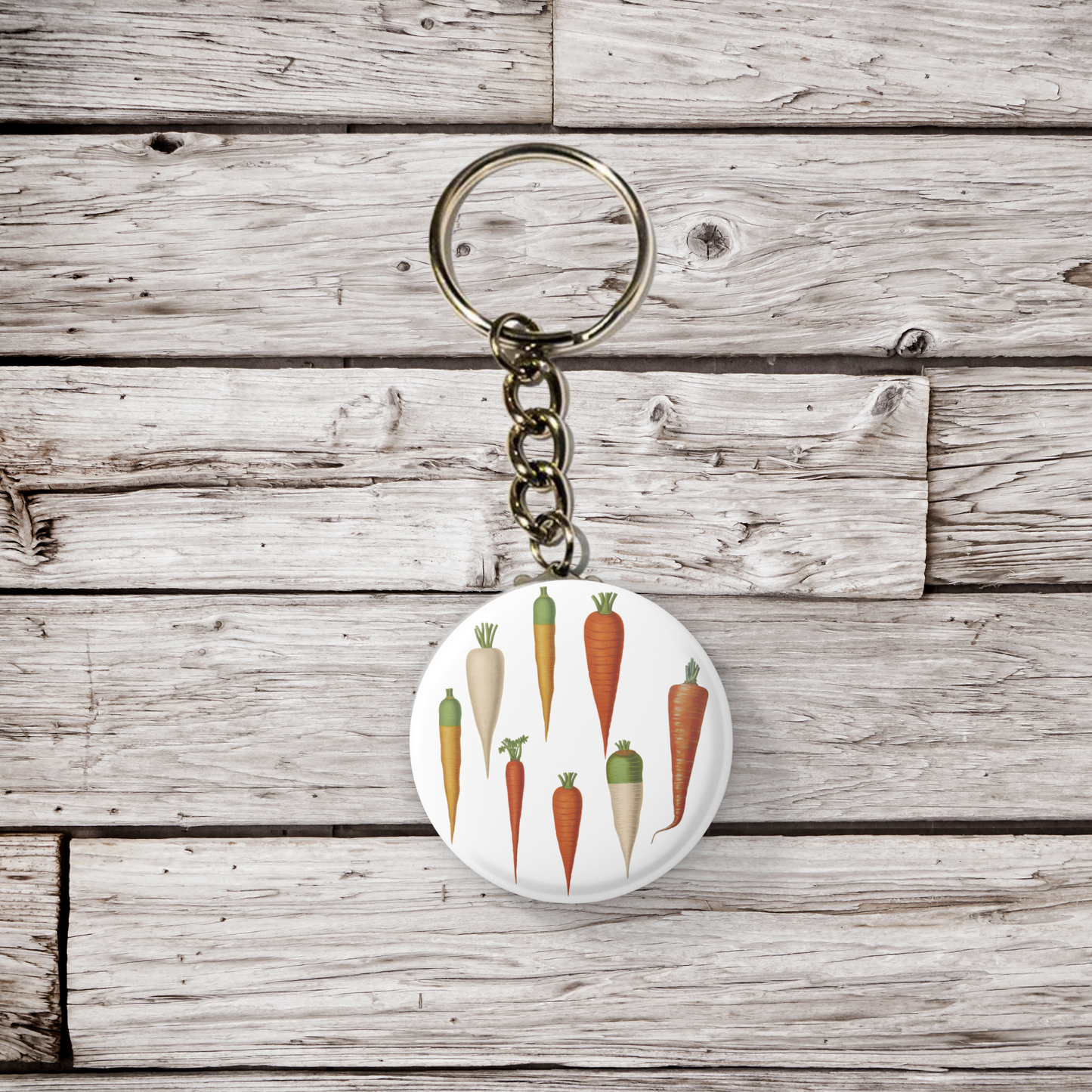 Carrots Pin Back Button, Magnet, Keychain