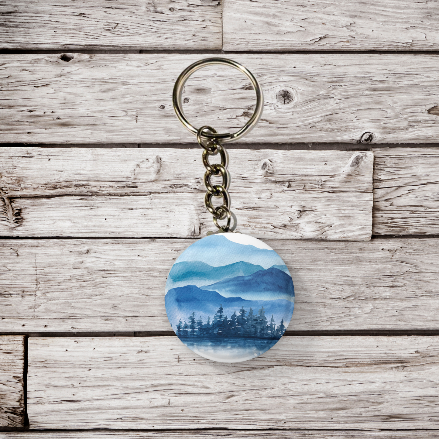 Blue Forest Pin Pin Back Button, Magnet, Keychain