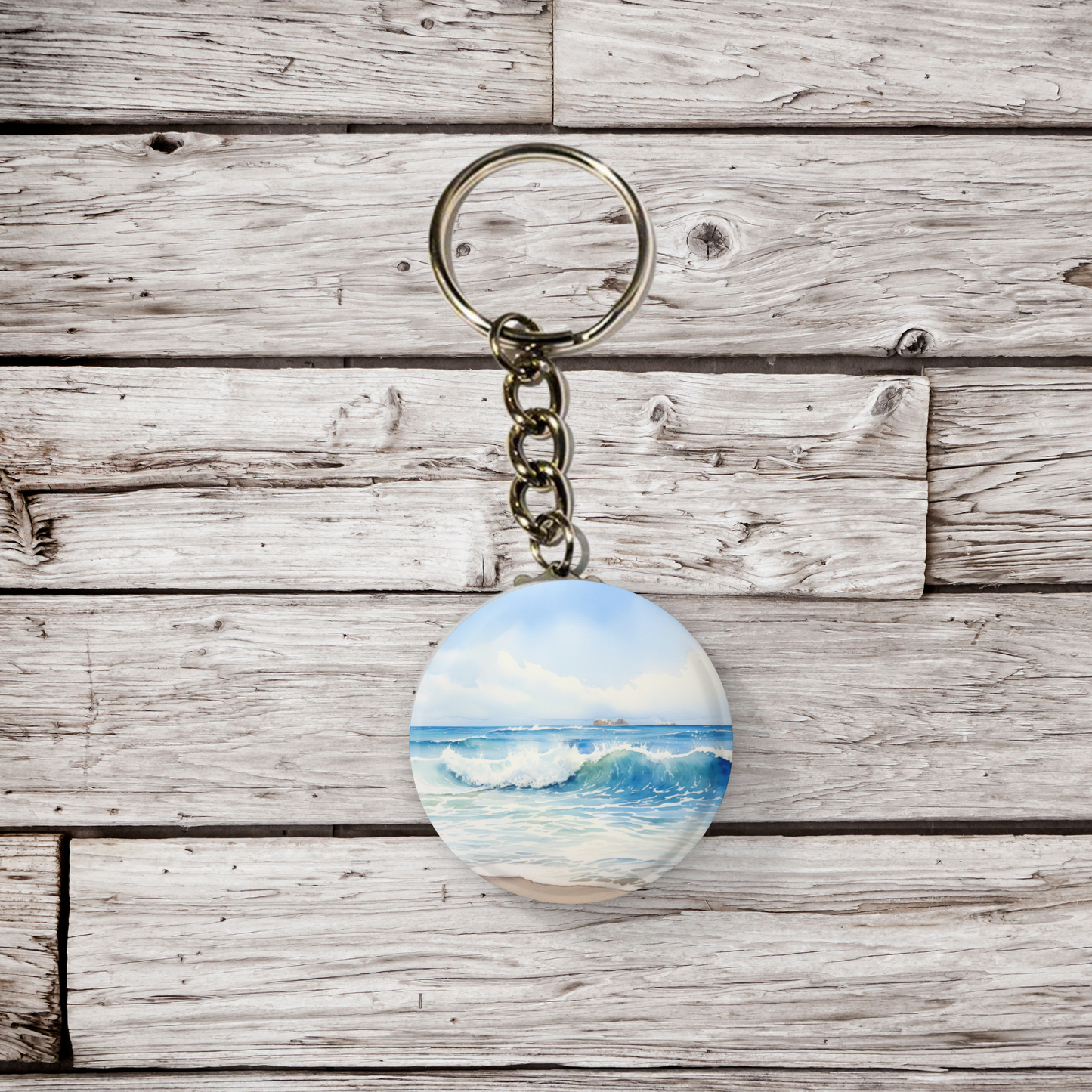 Beach 1 Pin Back Button, Magnet, Keychain