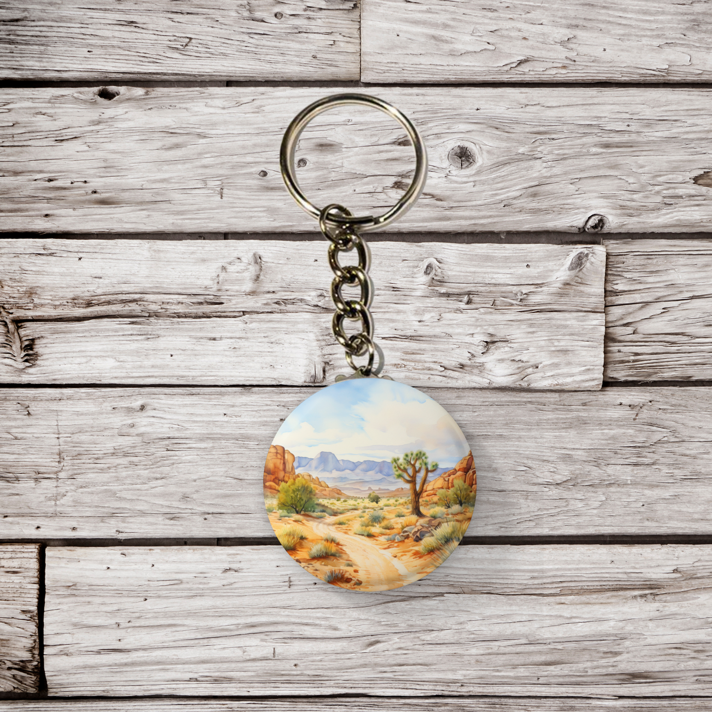 Desert Landscape 7 Pin Back Button, Magnet, Keychain