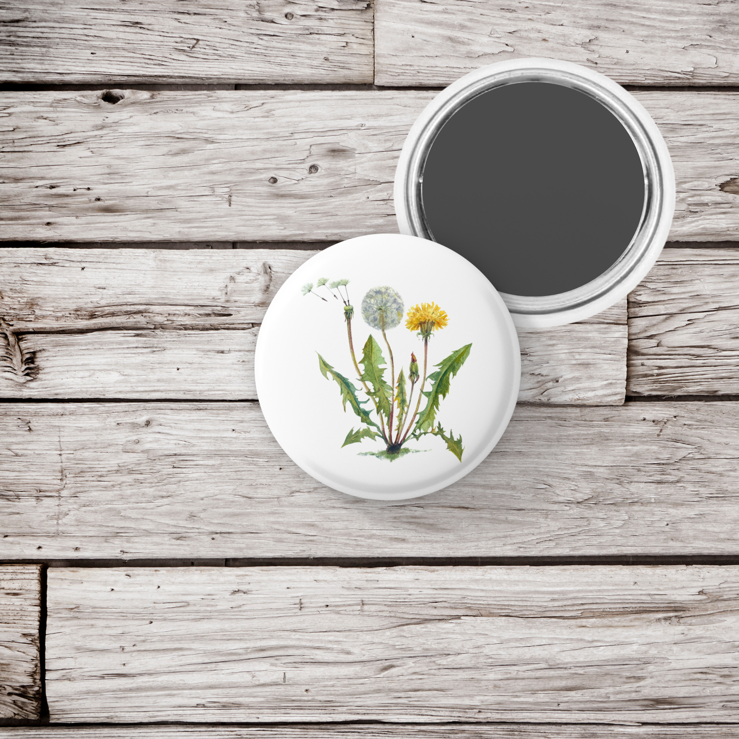 Dandelion Pin Back Button, Magnet, Keychain