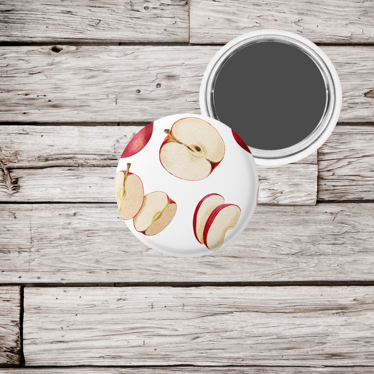 Apple Slice Pin Back Button, Magnet, Keychain