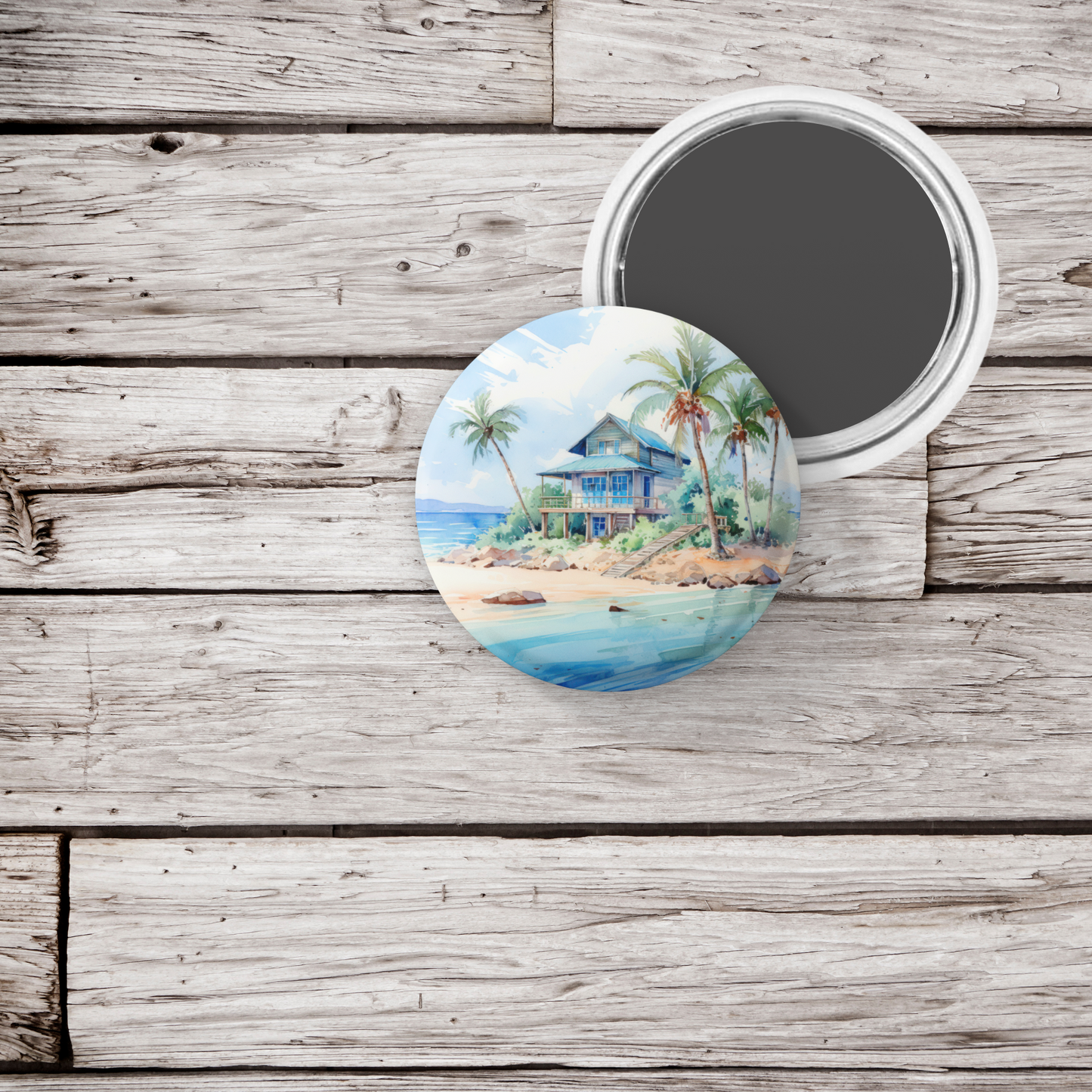 Costal Beach 6 Pin Back Button, Magnet, Keychain