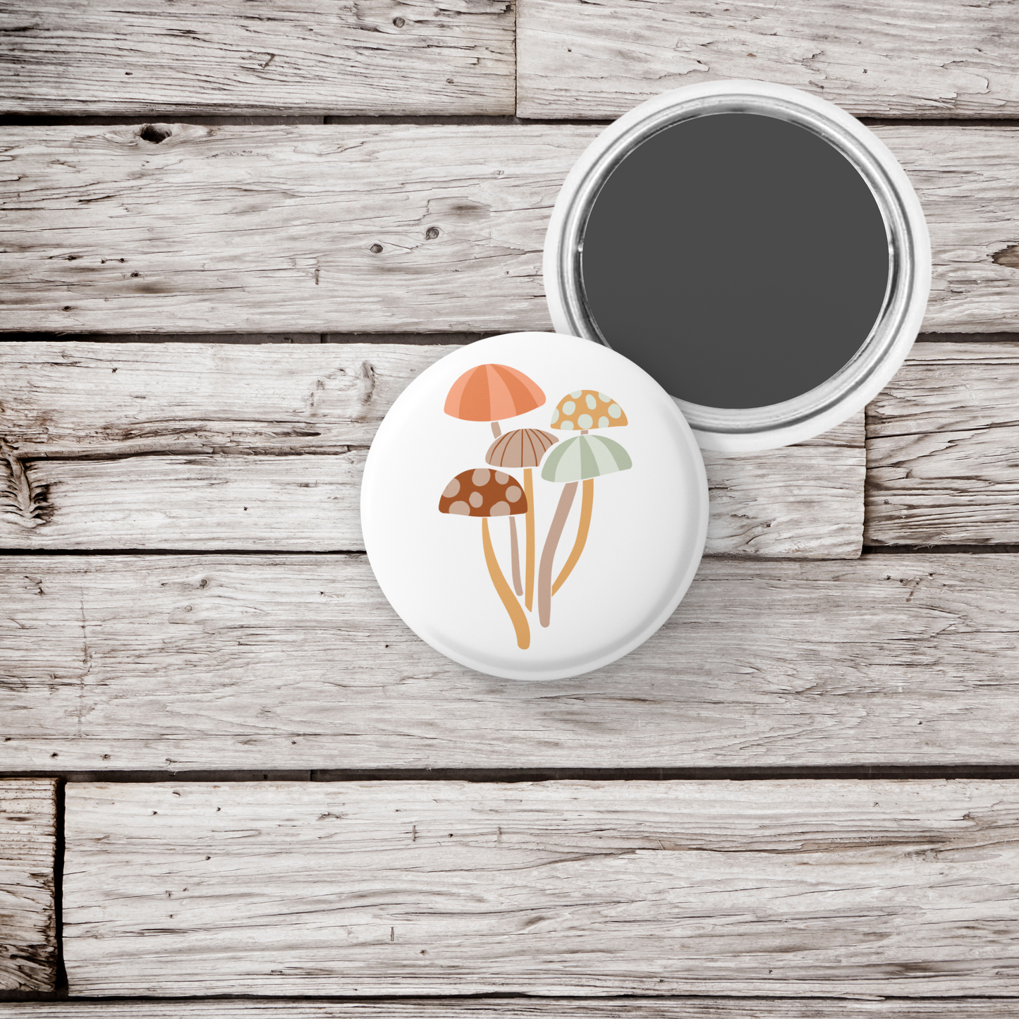 Mushrooms Pin Back Button, Magnet, Keychain